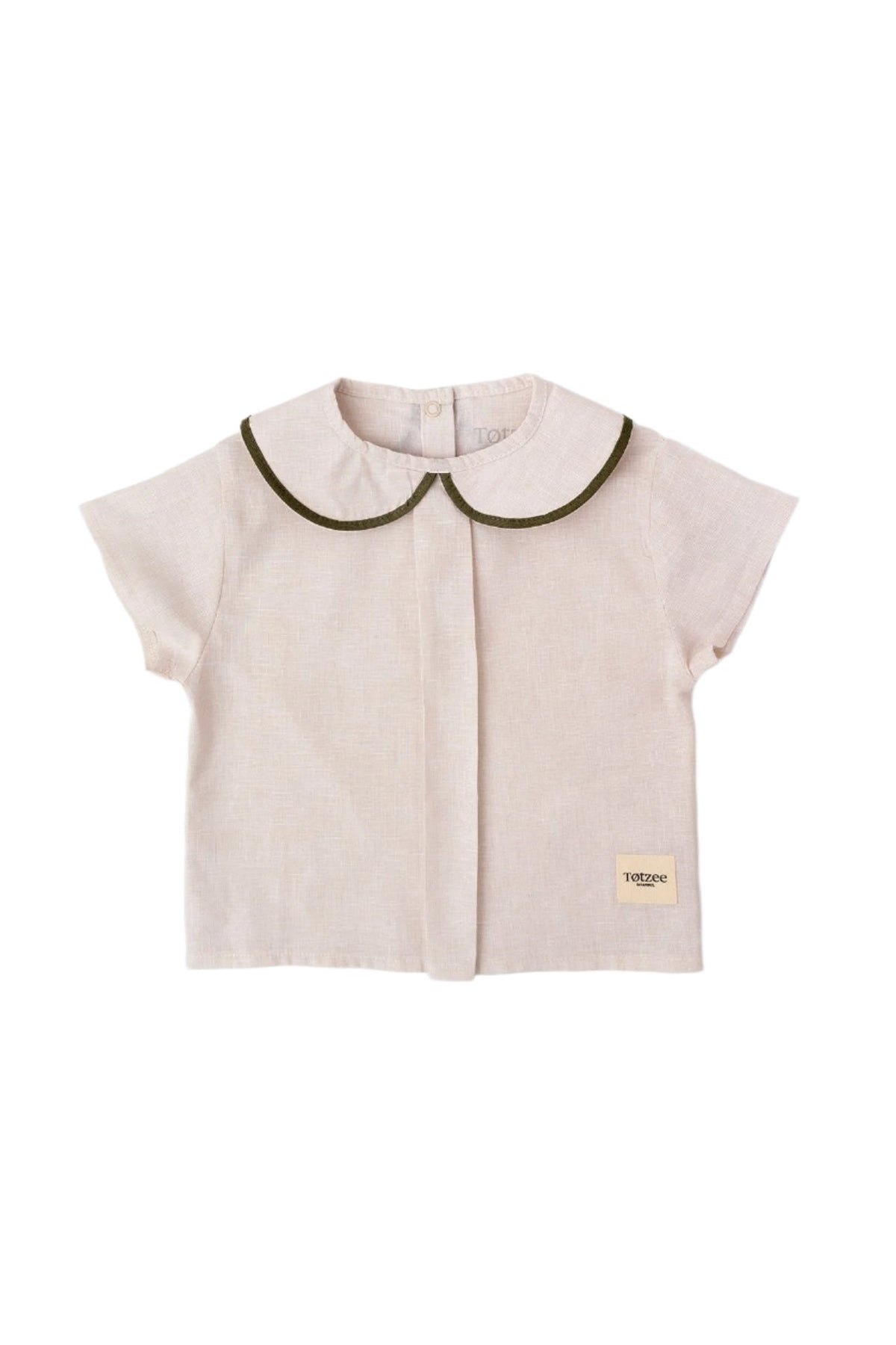 Totzee-Keten Bebe Yaka Pileli Üst Fildişi-T-Shirts-1-fleurdirect.live