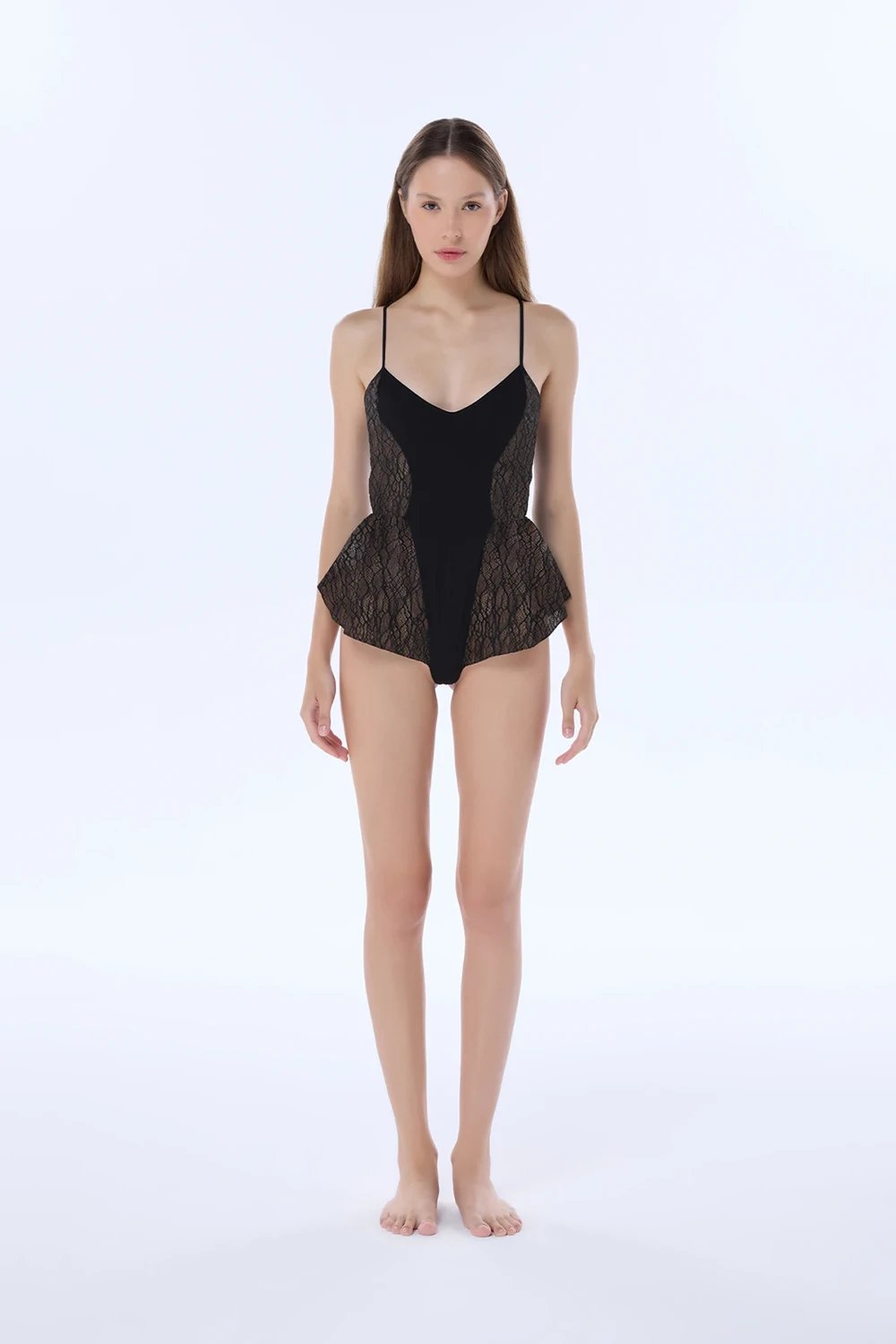 Valnue Lingerie-Noah Siyah Dantel Tulum-Babydoll-3-fleurdirect.live