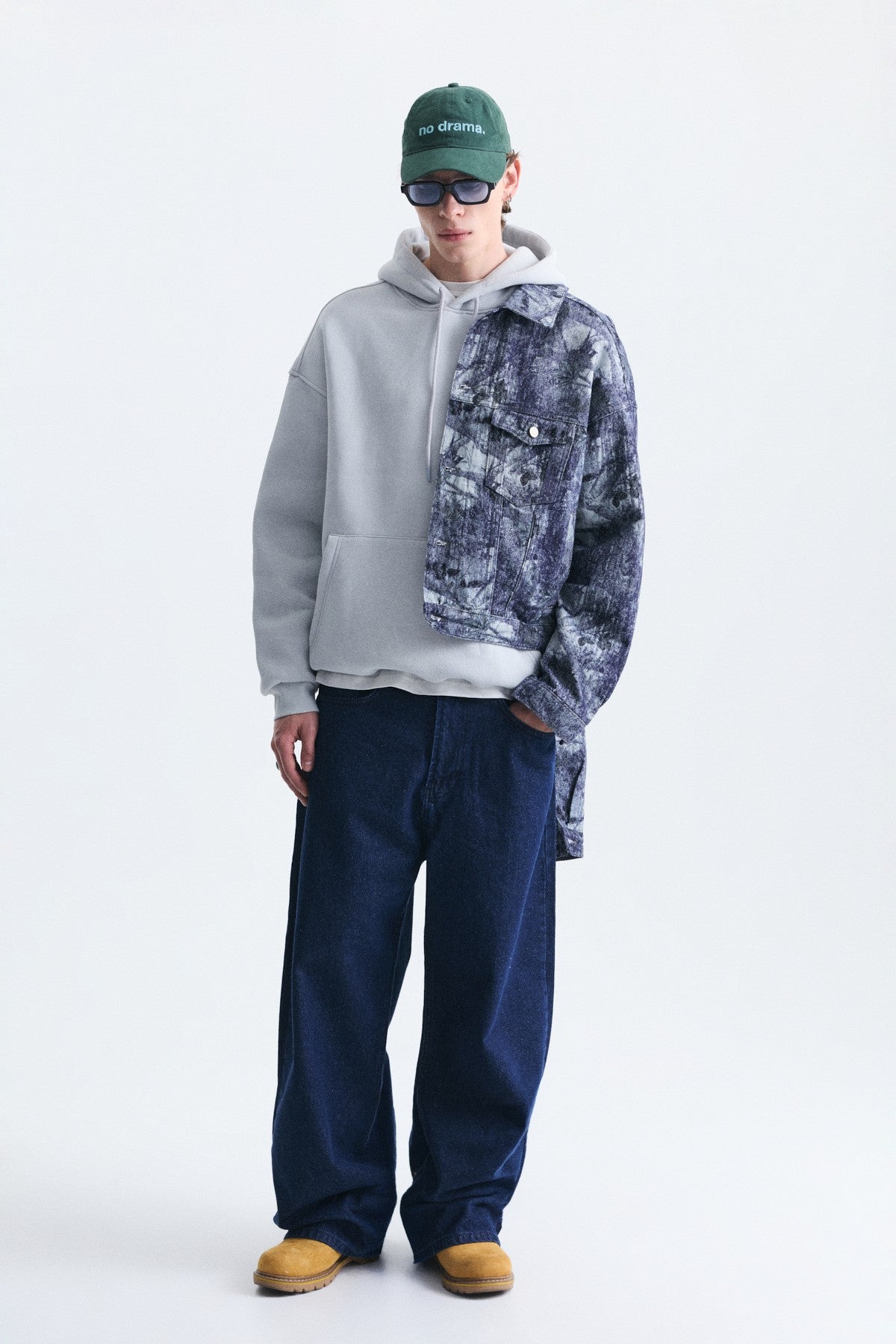 Basic Oversize Yıkamalı Hoodie