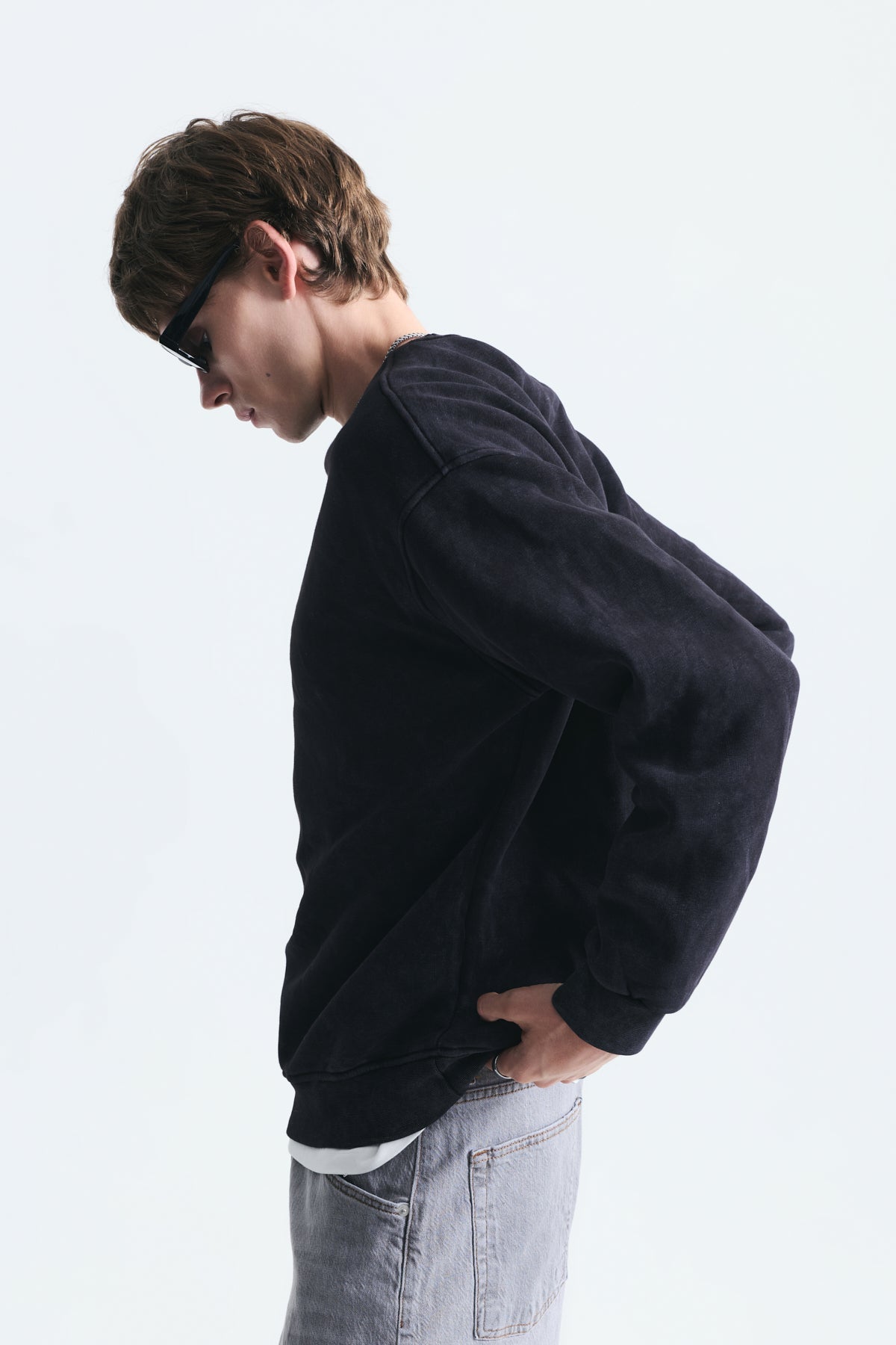 Basic Oversize Yıkamalı Sweatshirt