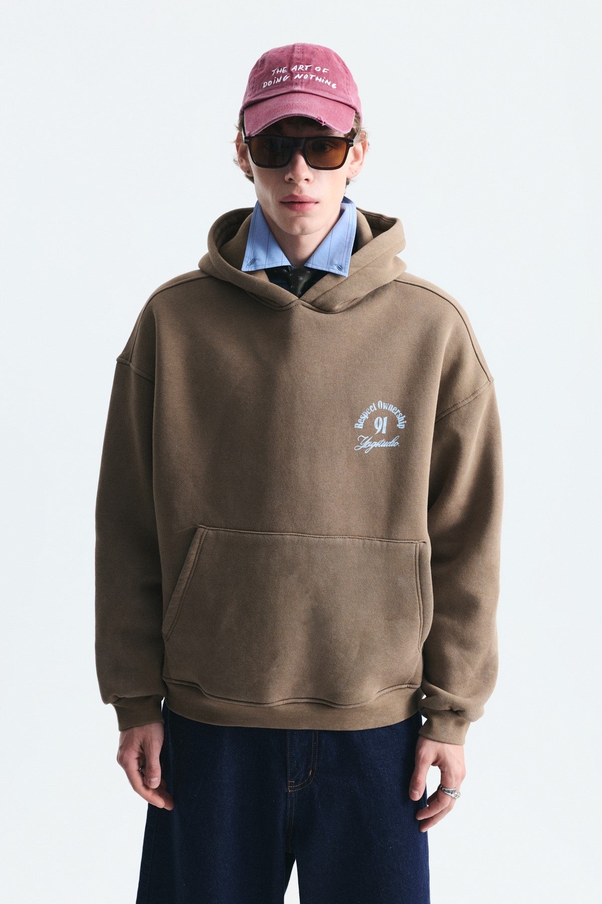 Boxy Fit Yazılı Kapüşonlu Sweatshirt
