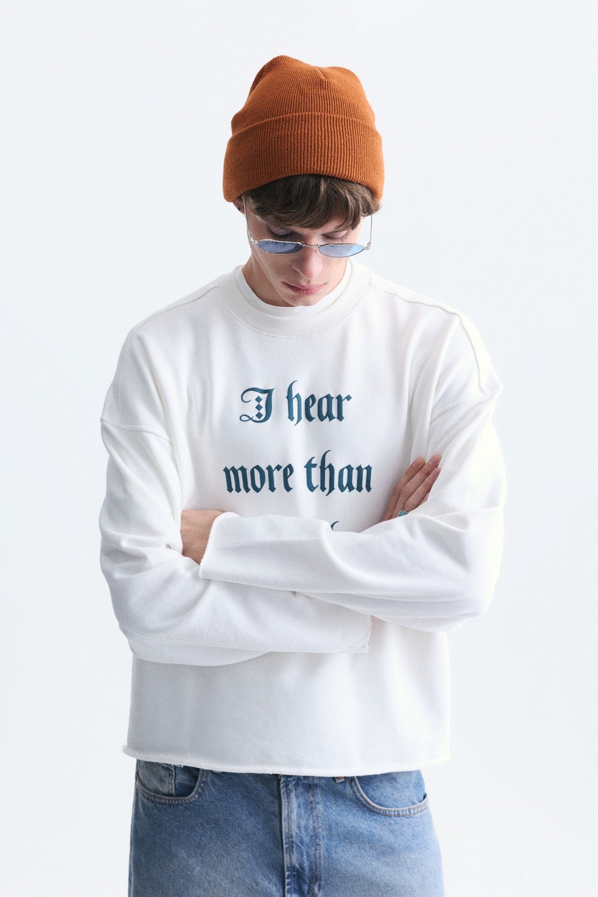 Boxy Fit Yazılı Sweatshirt