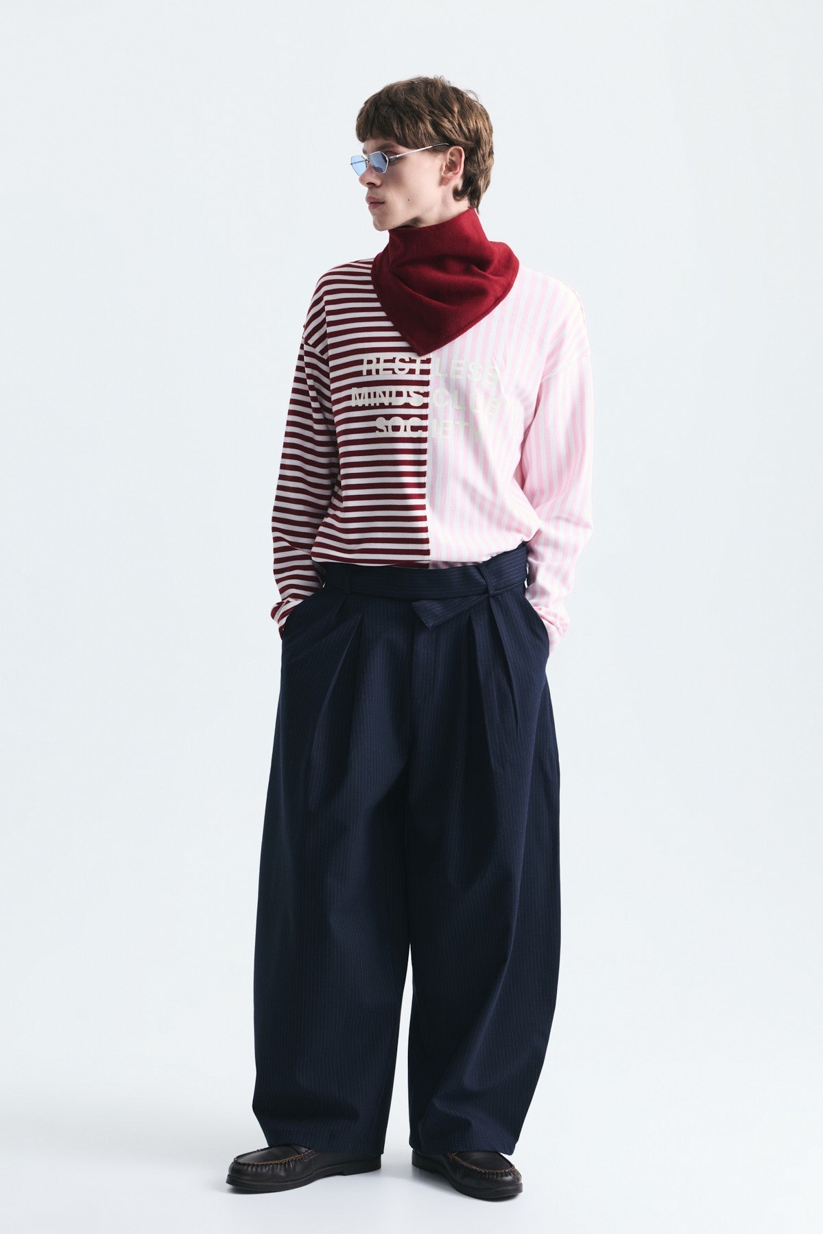 Çift Renk Çizgili Sweatshirt