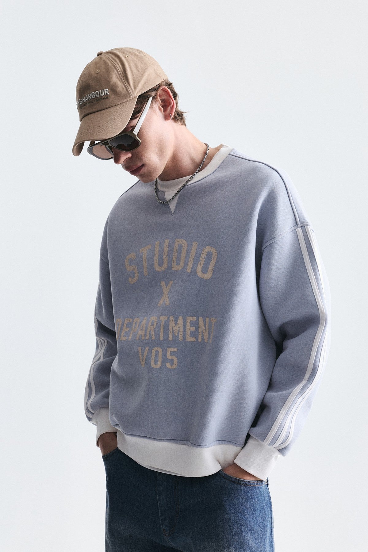Kontrast Yaka Oversize Sweatshirt