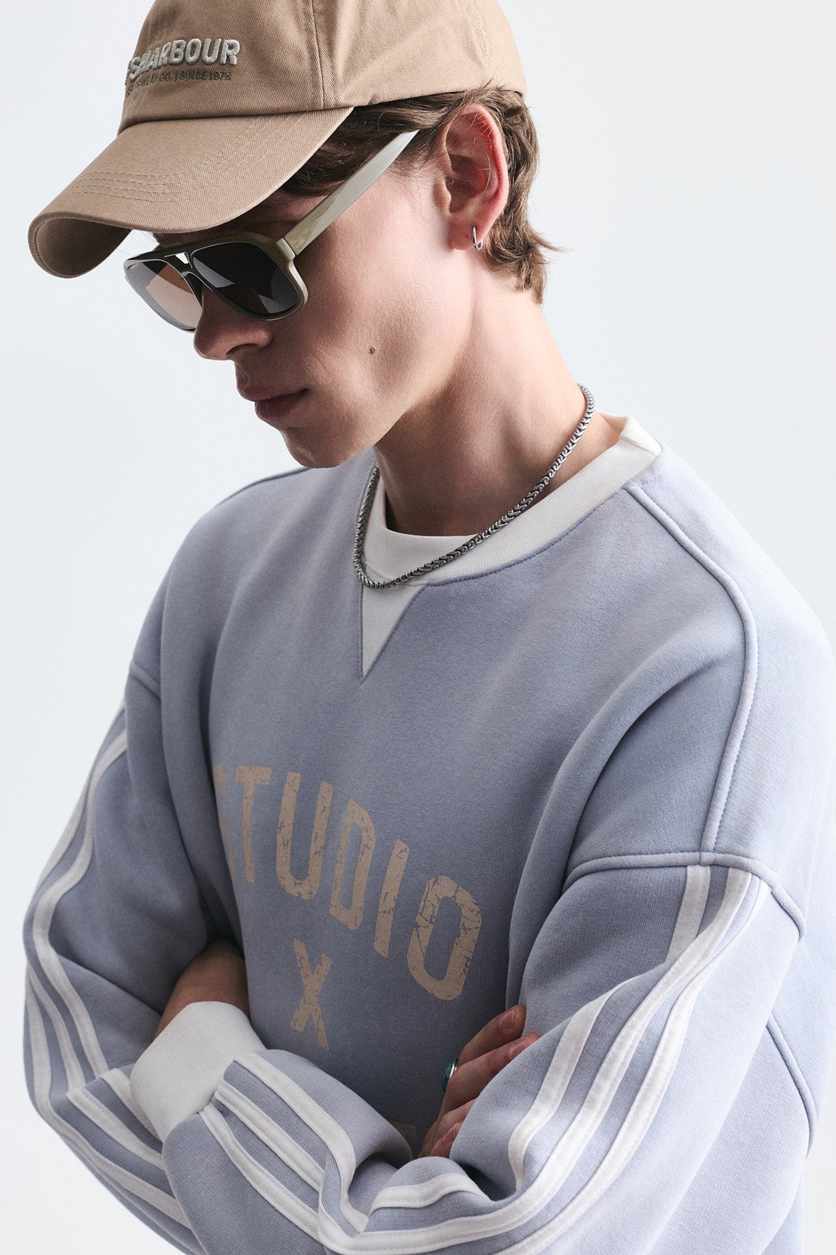 Kontrast Yaka Oversize Sweatshirt