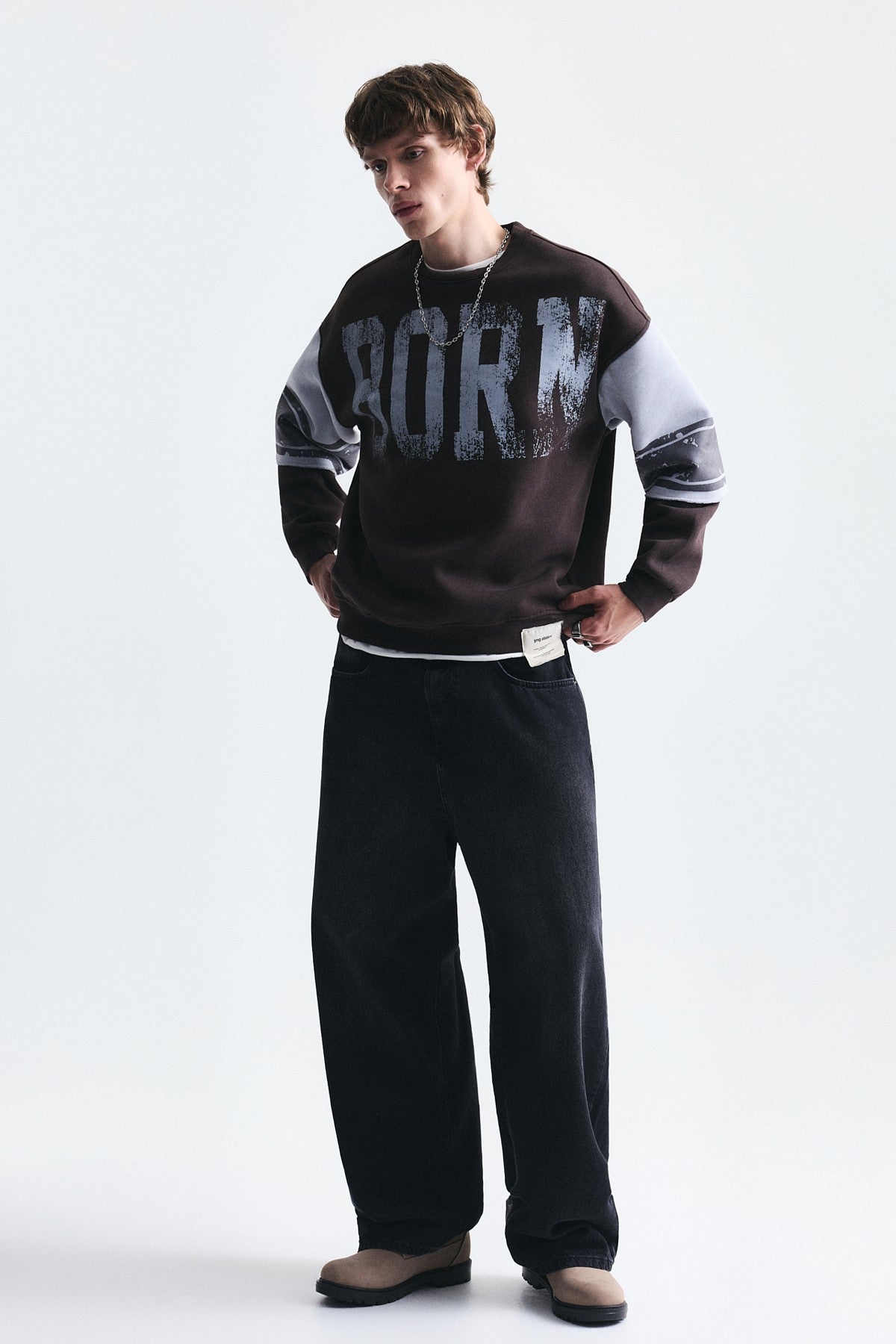 Oversize Çift Kollu Sweatshirt