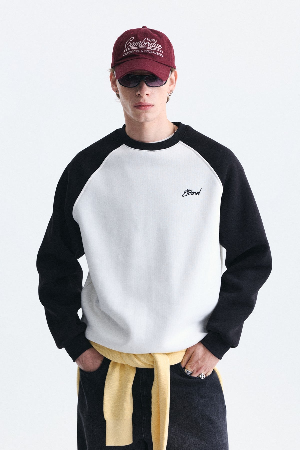 Oversize Renk Bloklu Sweatshirt