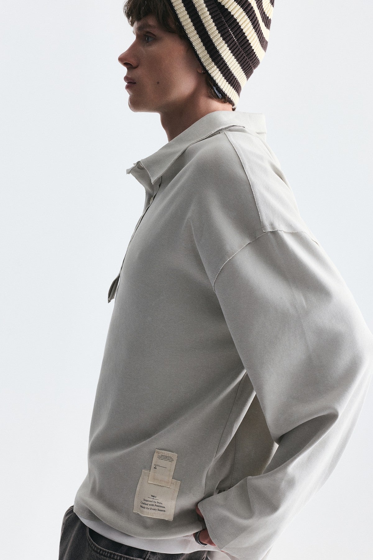 Relax Fit Polo Yaka Sweatshirt