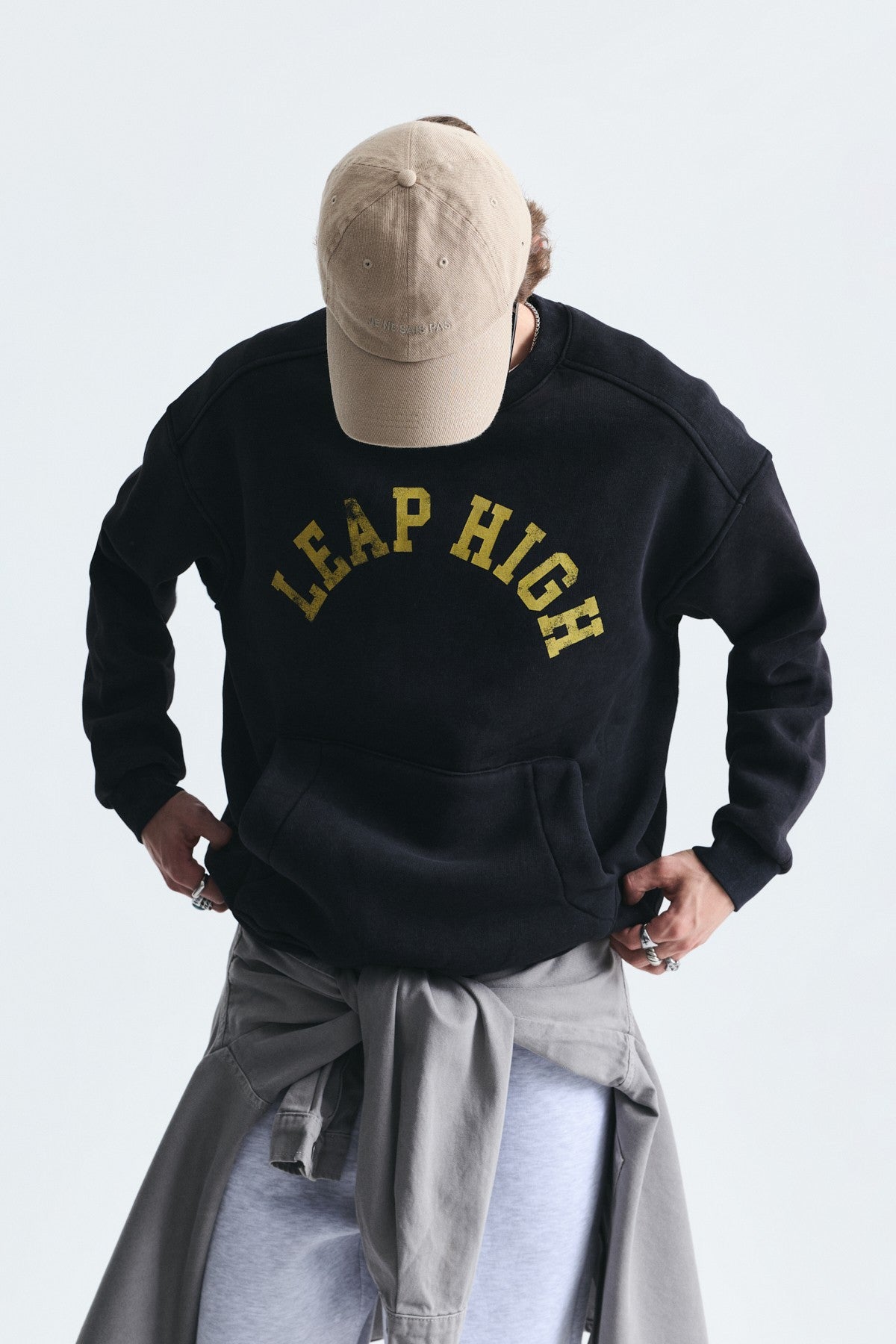 Yıkamalı Yazılı Oversize Sweatshirt