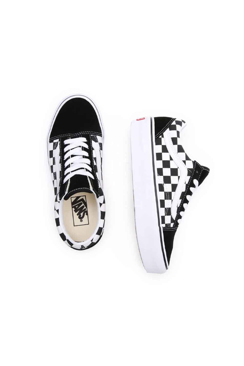 Vans-UA Old Skool Platform Checkerboard Black/True White-Sneakers-3-fleurdirect.live