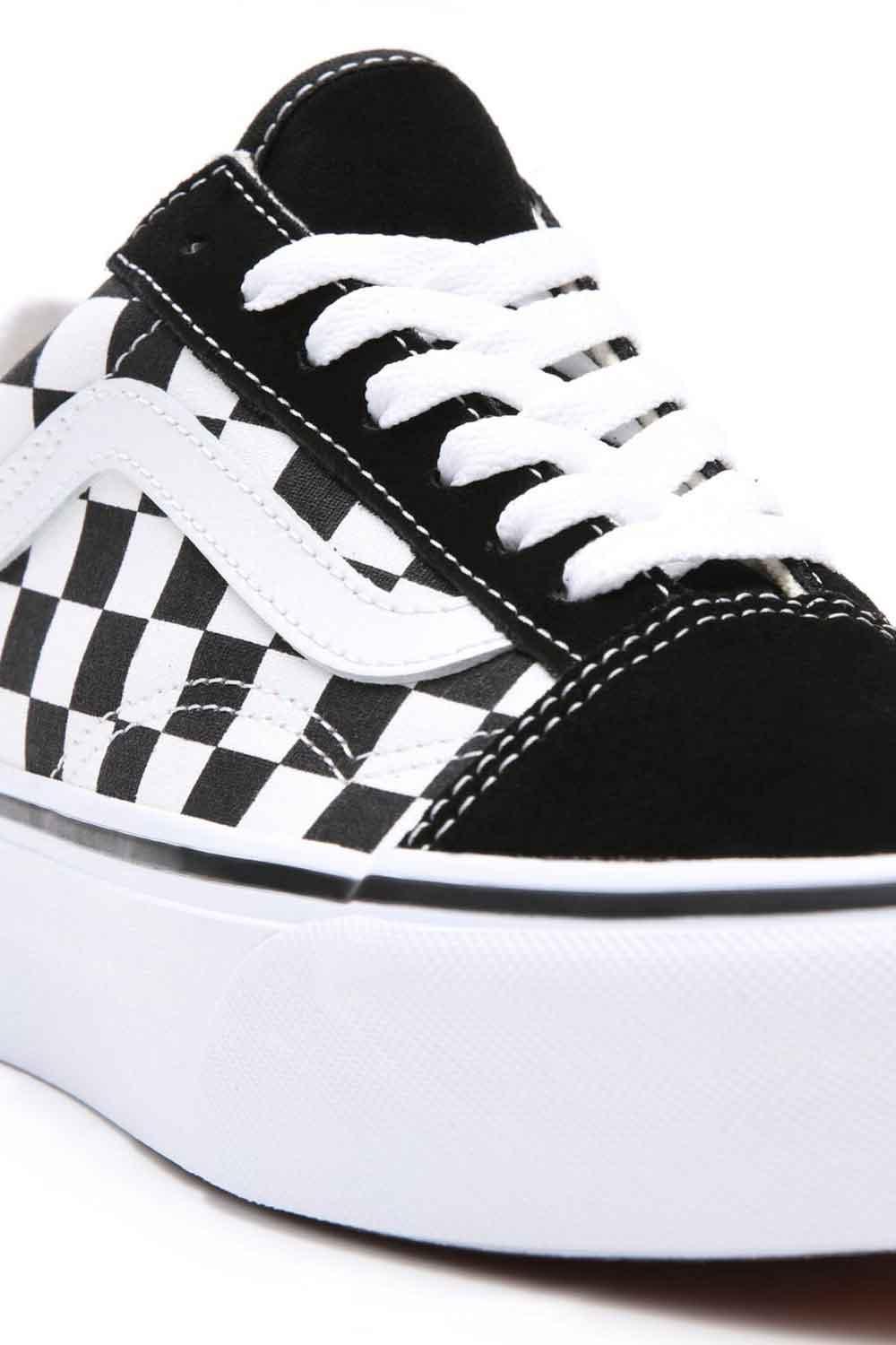 Vans-UA Old Skool Platform Checkerboard Black/True White-Sneakers-6-fleurdirect.live