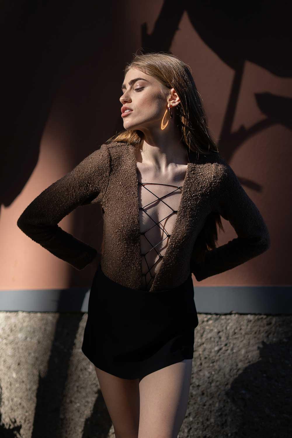 Veryself-Tuscan Bodysuit - Kahverengi-Top-2-fleurdirect.live