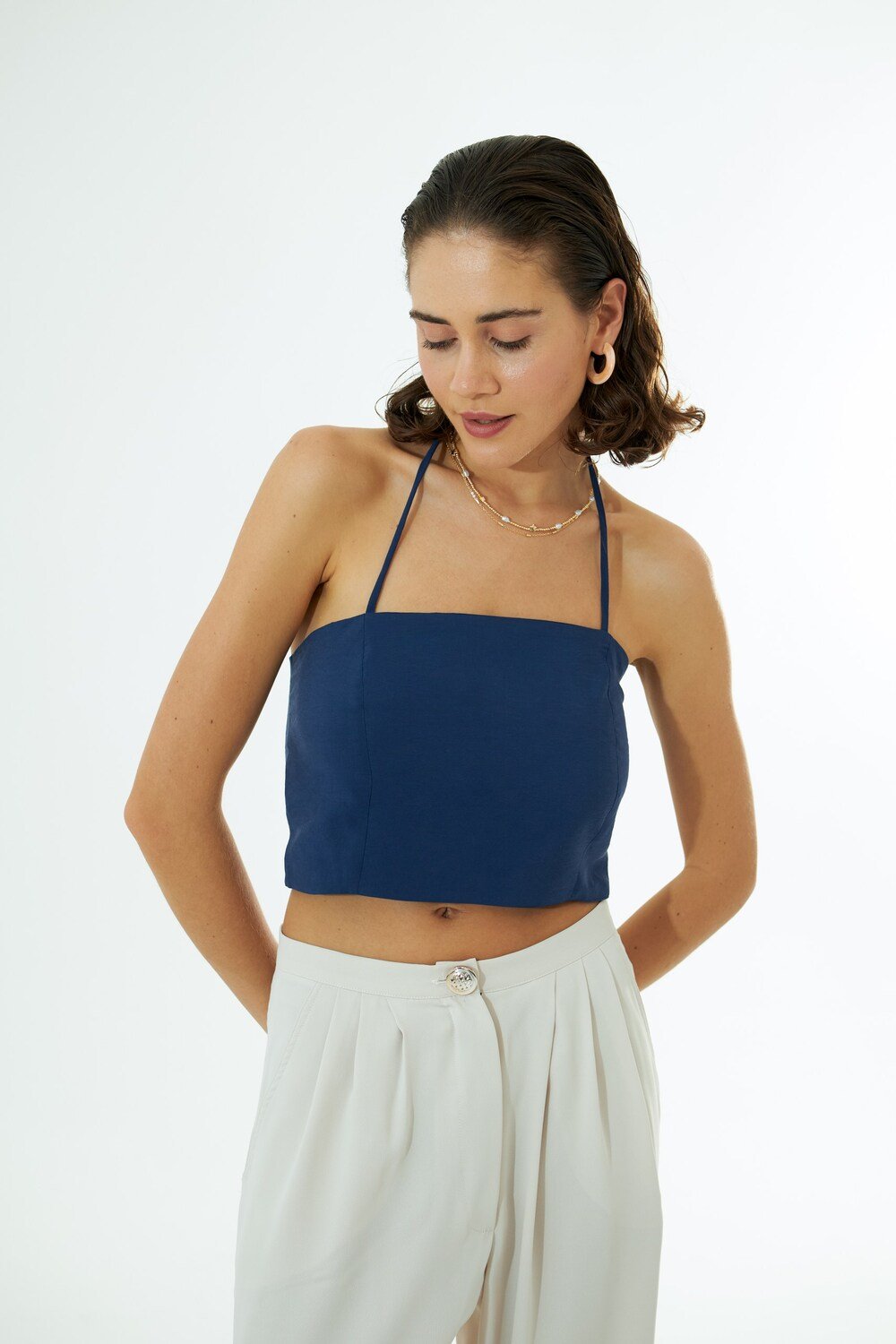 Vifafi-Ocean Lacivert Crop Top-Crop Top-2-fleurdirect.live