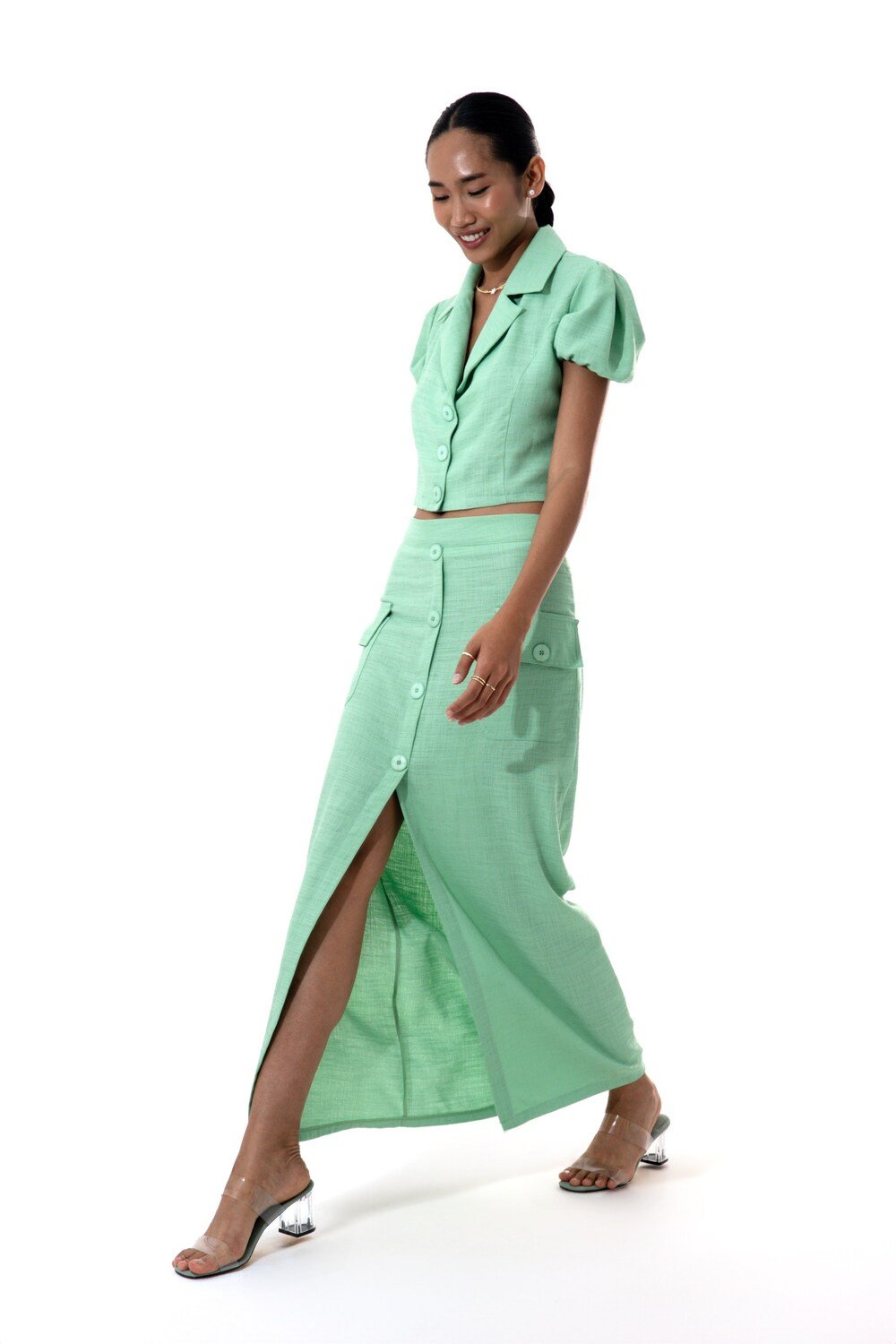 Vifafi-Vera Keten Crop Ceket-Ceket-2-fleurdirect.live