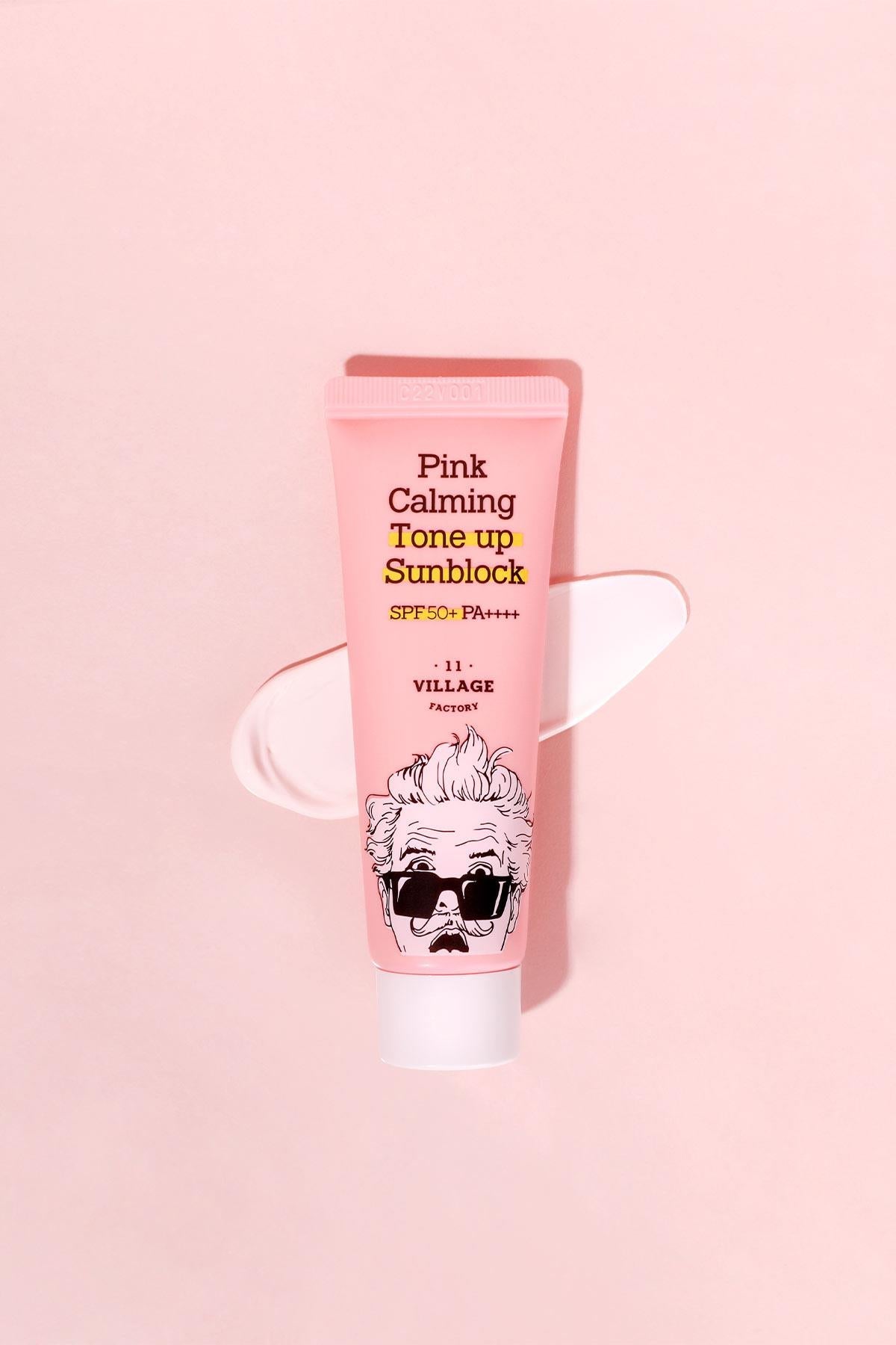 Village 11 Factory-Village 11 Factory Pink Calming Tone Up Sun Block Spf50+ Pa++++ 50ml Güneş Koruyucu & Makyaj Bazı-Güneş Koruyucu-2-fleurdirect.live