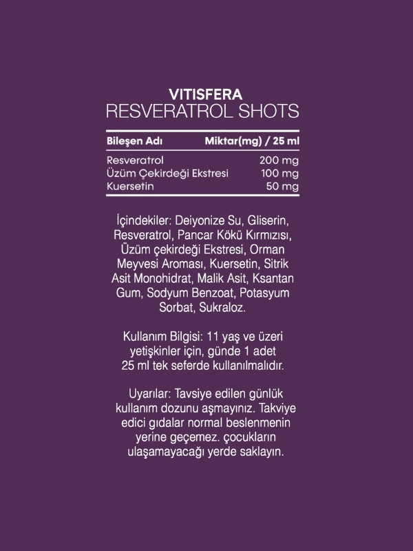 Vitisfera Resveratrol Shot Orman Meyveleri Aromalı 20x25 mL