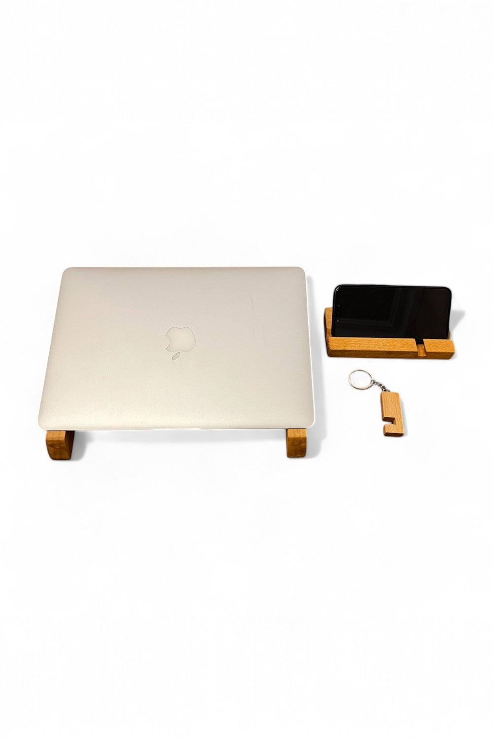 Vune Concept-El Yapımı Ahşap Laptop Ve Telefon Standı Seti-Laptop Standı-1-fleurdirect.live