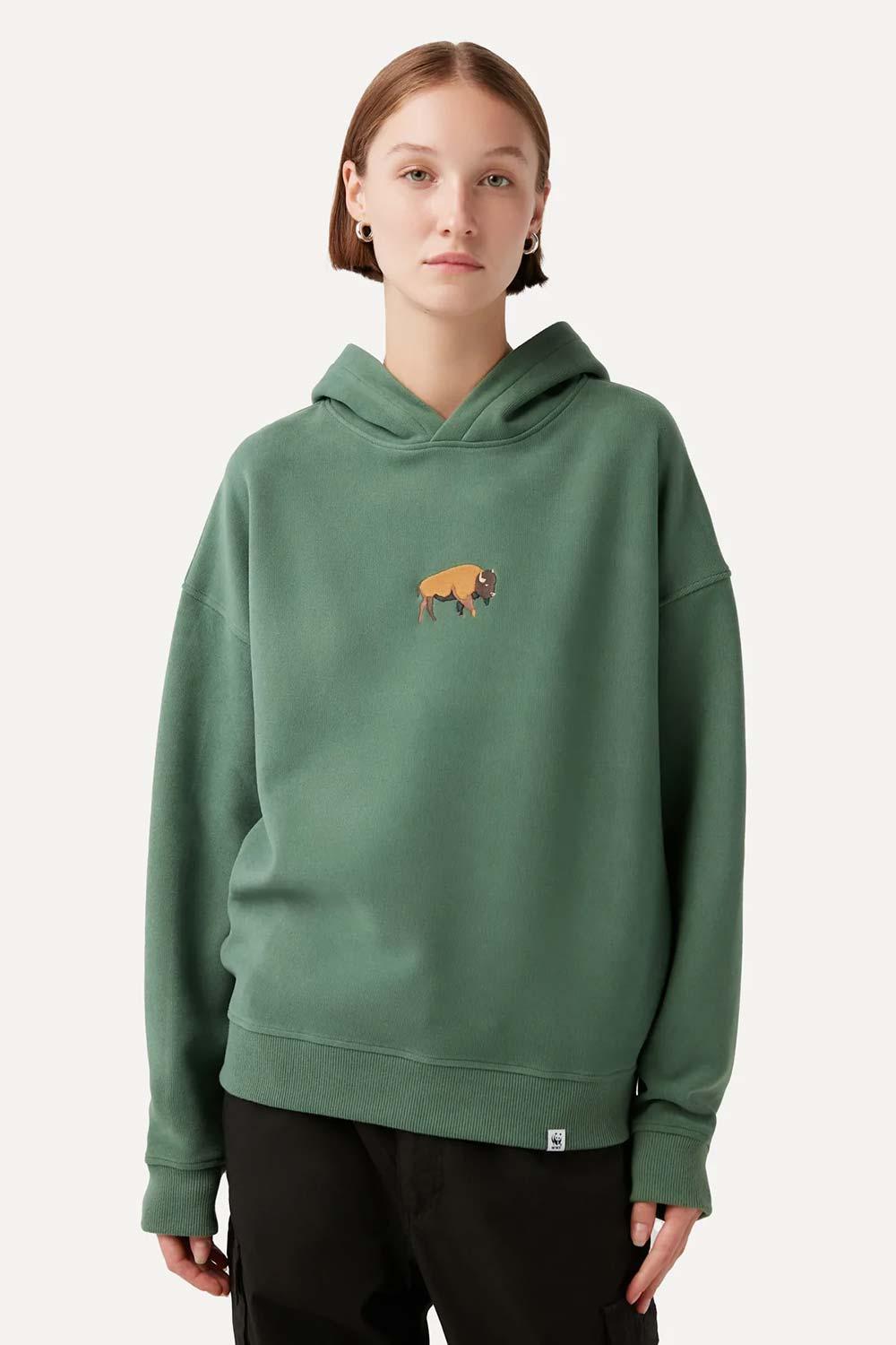 WWF Market-Bizon Hoodie - Su Yeşili-Sweatshirts & Hoodies-4-fleurdirect.live
