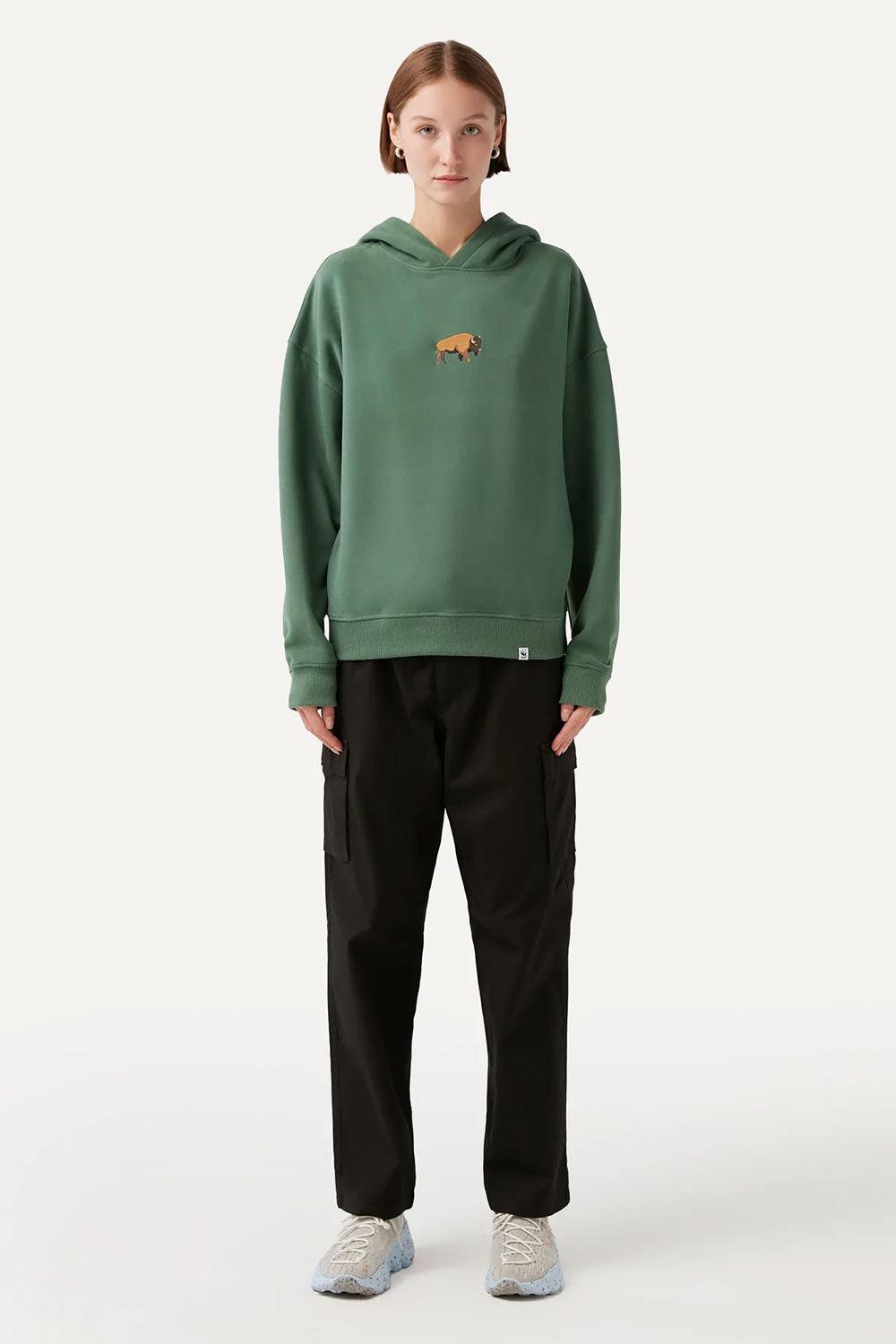 WWF Market-Bizon Hoodie - Su Yeşili-Sweatshirts & Hoodies-7-fleurdirect.live