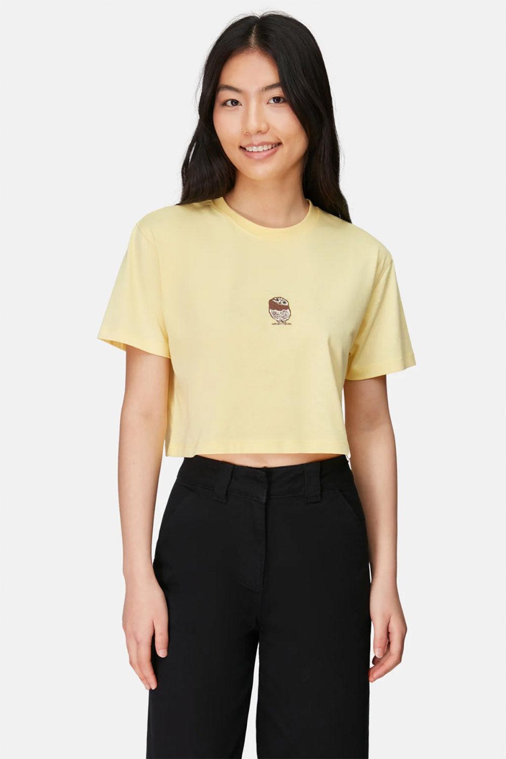 WWF Market-Cin Baykuşu Crop T-shirt - Açık Sarı-T-Shirts-2-fleurdirect.live