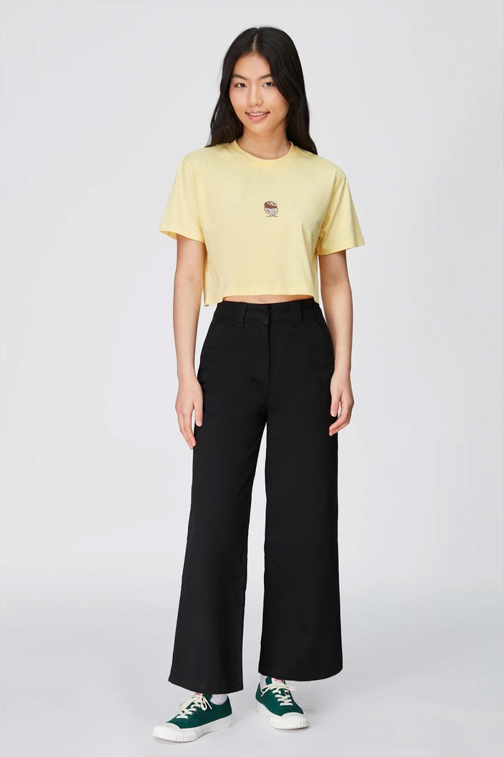 WWF Market-Cin Baykuşu Crop T-shirt - Açık Sarı-T-Shirts-5-fleurdirect.live