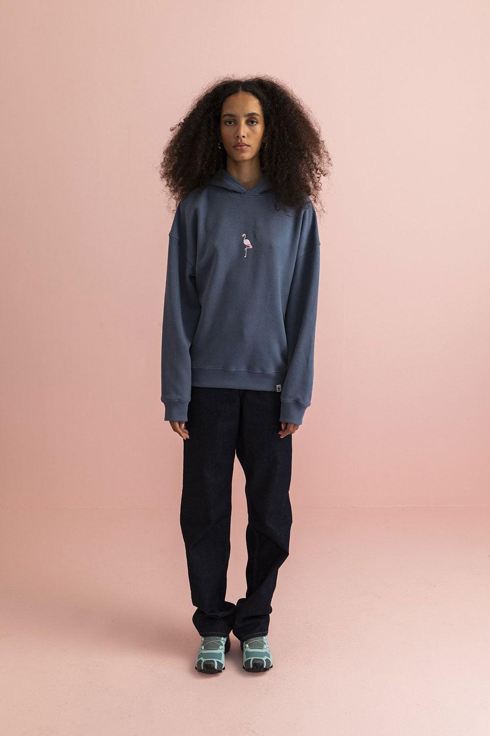 WWF Market-Flamingo Hoodie - Flint Mavi-Sweatshirts & Hoodies-4-fleurdirect.live