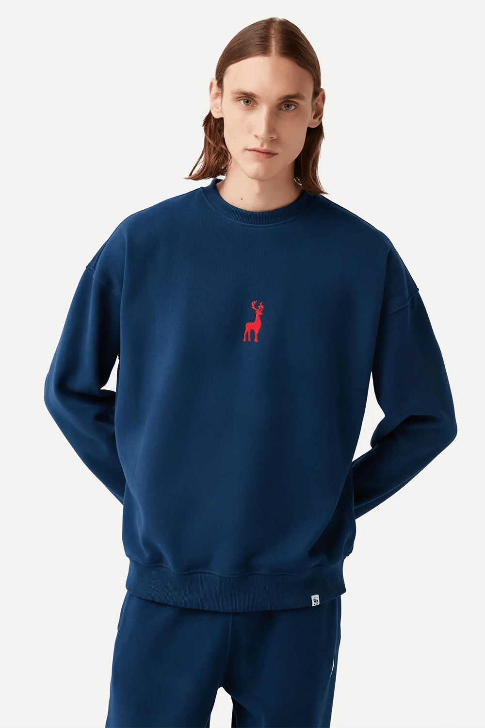 WWF Market-Geyik Sweatshirt - Lacivert-Sweatshirts & Hoodies-4-fleurdirect.live