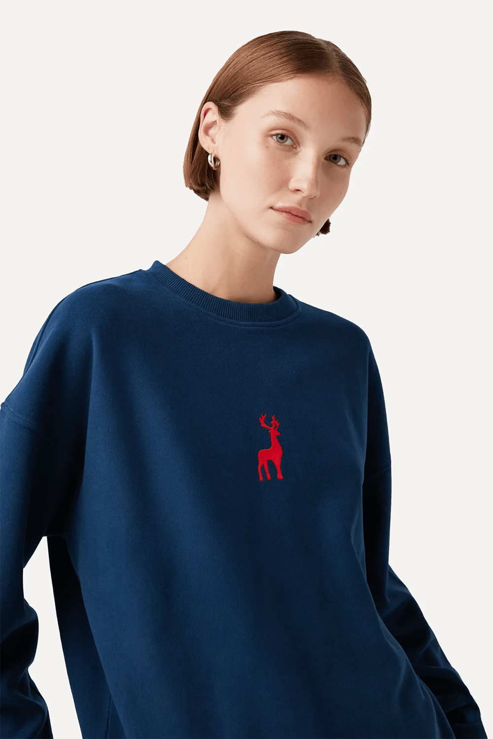 WWF Market-Geyik Sweatshirt - Lacivert-Sweatshirts & Hoodies-7-fleurdirect.live