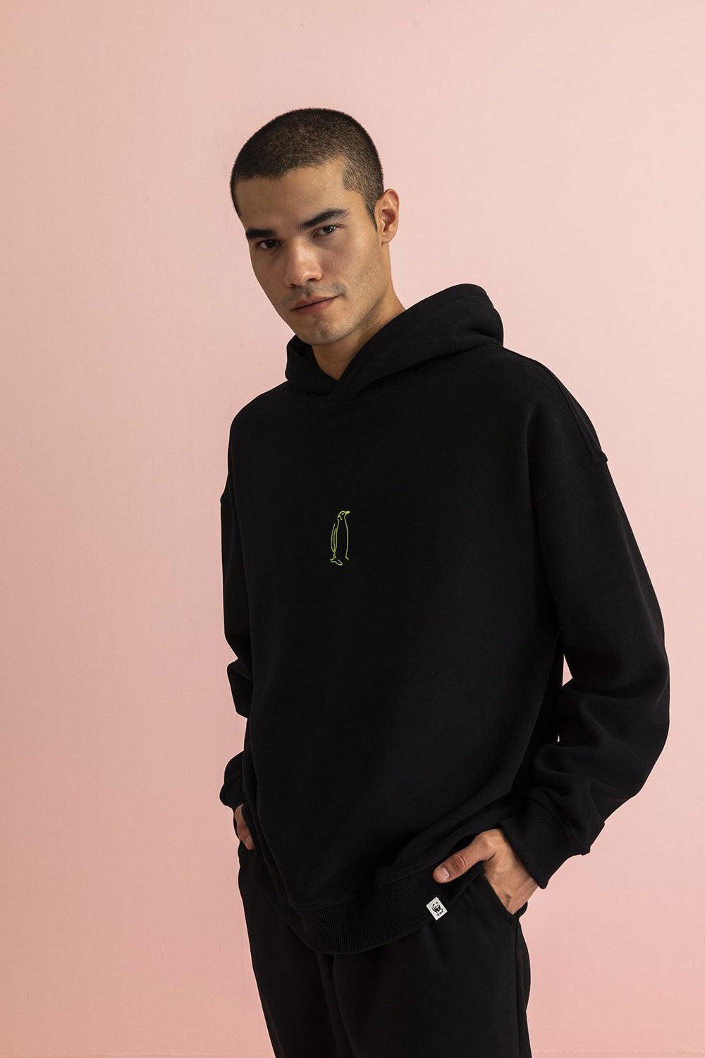 WWF Market-İmparator Penguen Hoodie - Siyah-Sweatshirts & Hoodies-7-fleurdirect.live