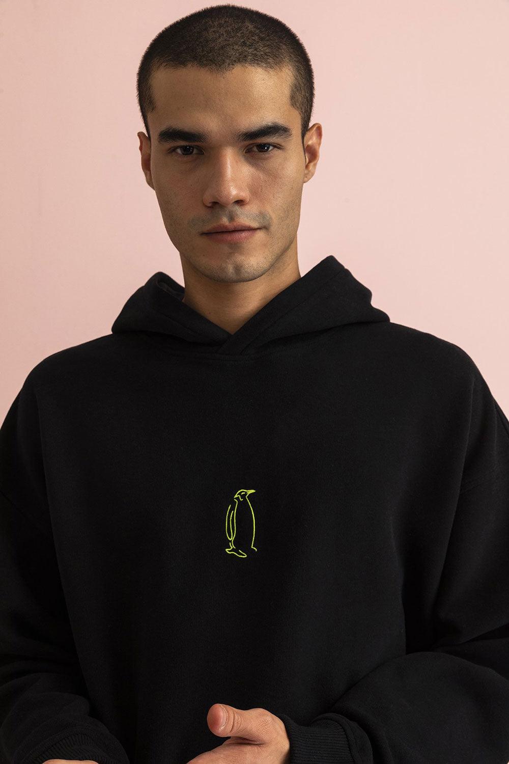 WWF Market-İmparator Penguen Hoodie - Siyah-Sweatshirts & Hoodies-8-fleurdirect.live