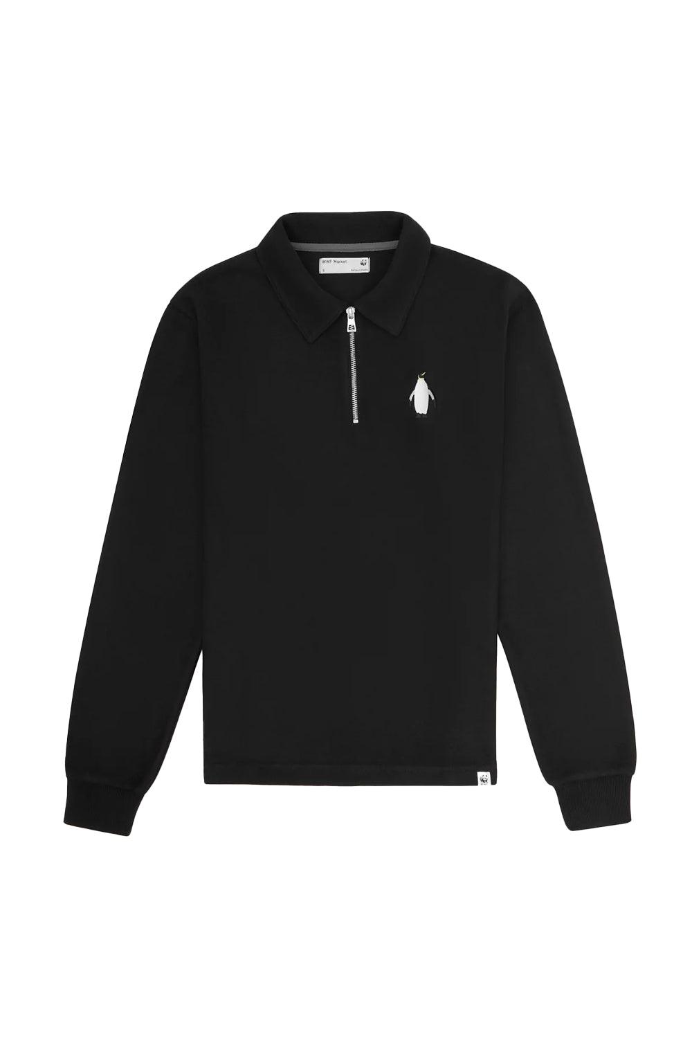 WWF Market-İmparator Penguen Polo Yaka Sweatshirt - Siyah-Sweatshirts & Hoodies-1-fleurdirect.live