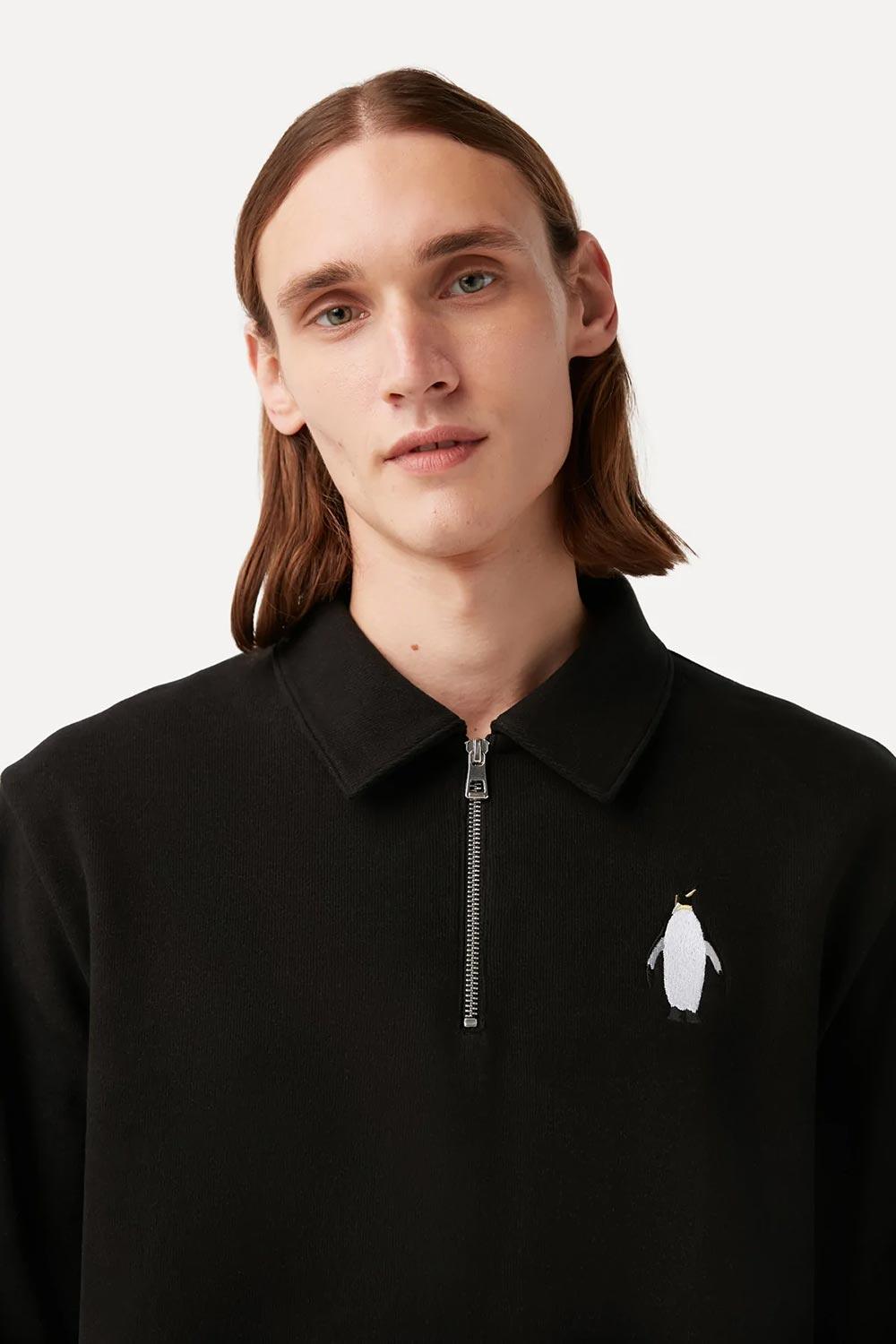 WWF Market-İmparator Penguen Polo Yaka Sweatshirt - Siyah-Sweatshirts & Hoodies-5-fleurdirect.live