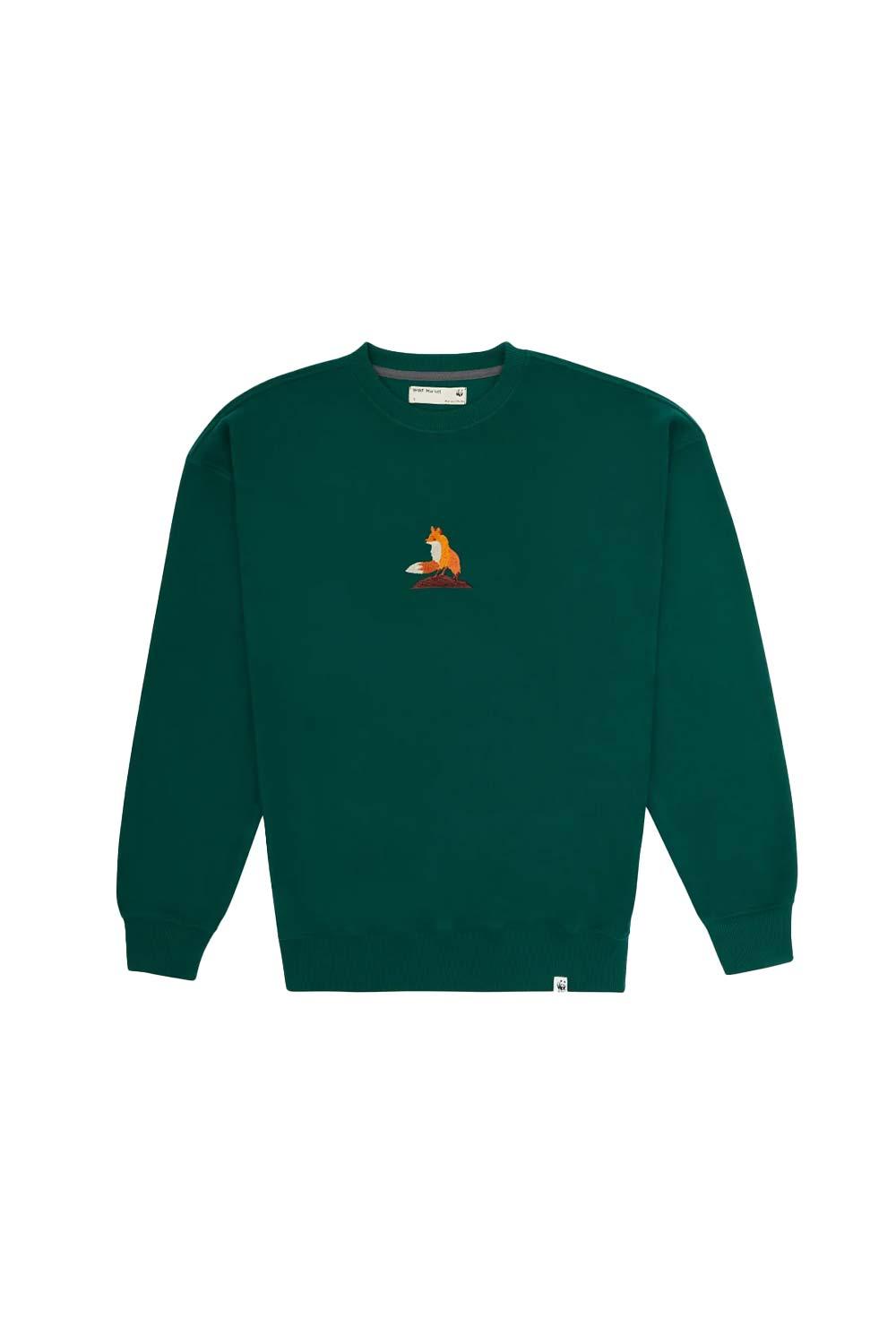 WWF Market-Kızıl Tilki Sweatshirt - Yeşil-Sweatshirts & Hoodies-1-fleurdirect.live