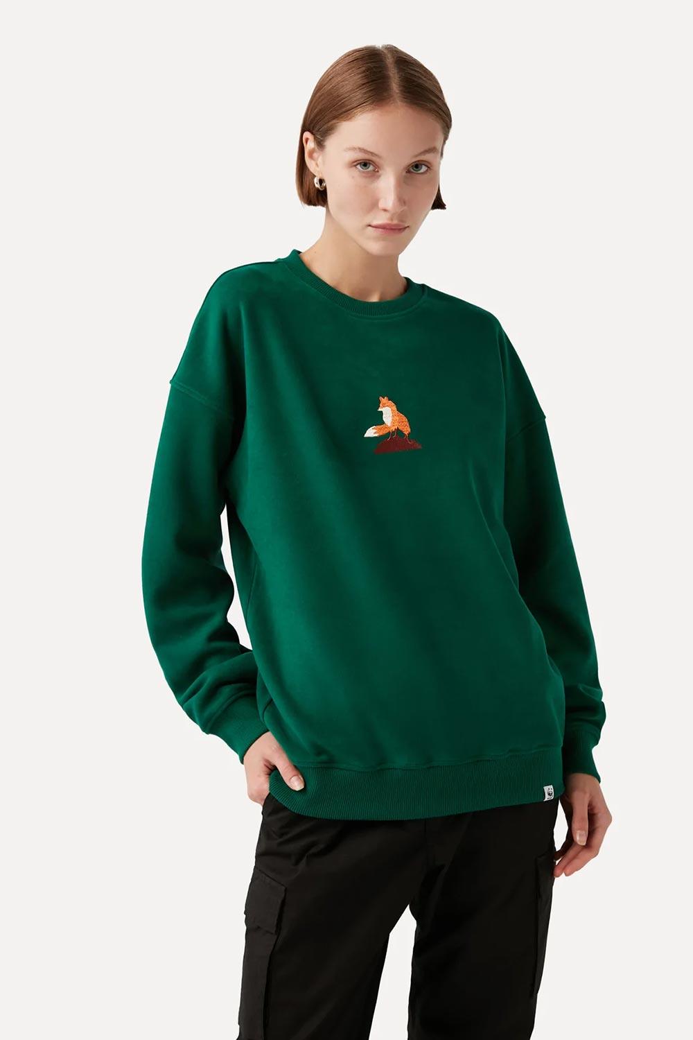 WWF Market-Kızıl Tilki Sweatshirt - Yeşil-Sweatshirts & Hoodies-3-fleurdirect.live