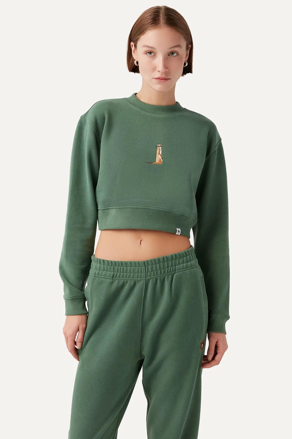 WWF Market-Mirket Crop Sweatshirt - Yeşil-Sweatshirts & Hoodies-2-fleurdirect.live