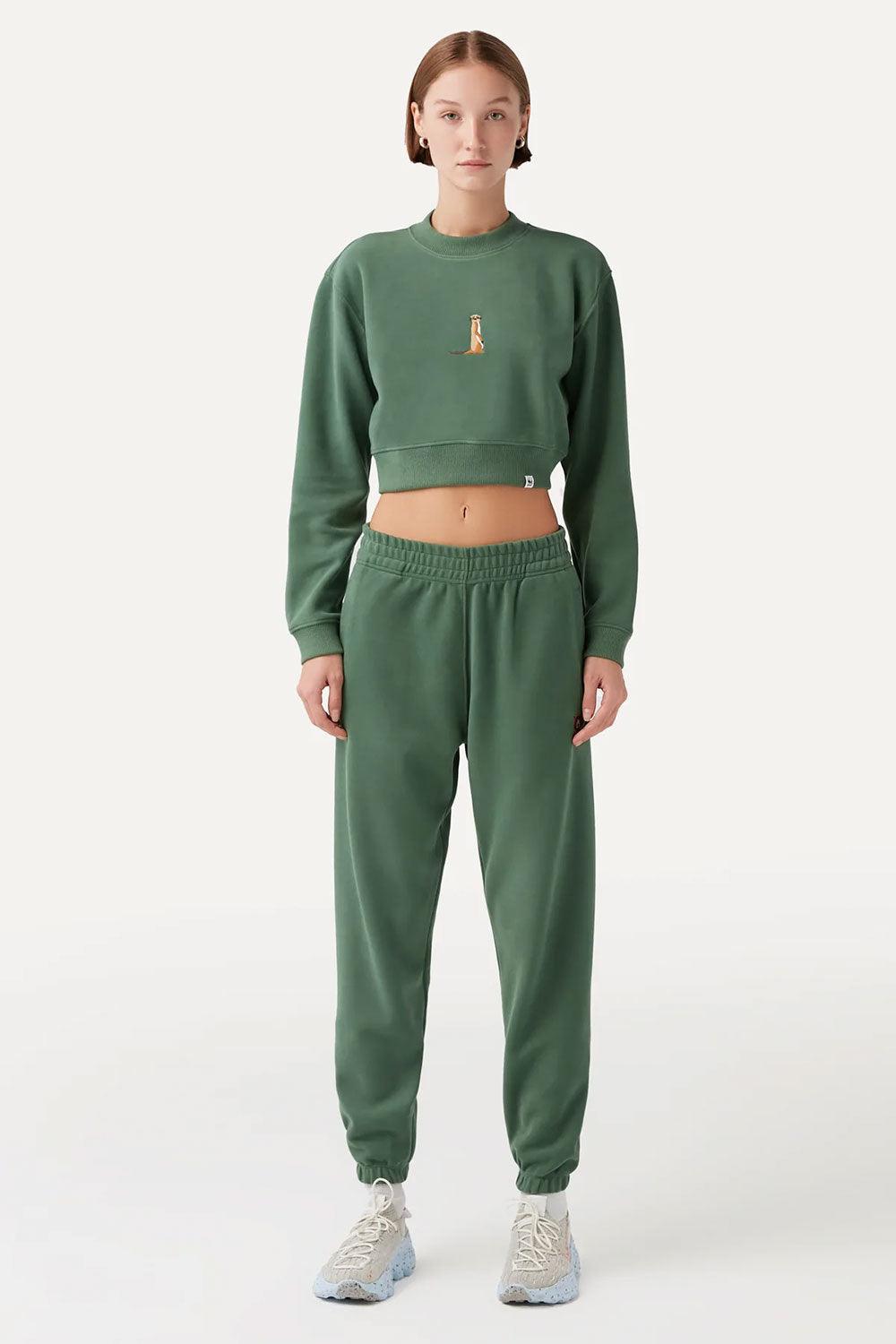 WWF Market-Mirket Crop Sweatshirt - Yeşil-Sweatshirts & Hoodies-4-fleurdirect.live