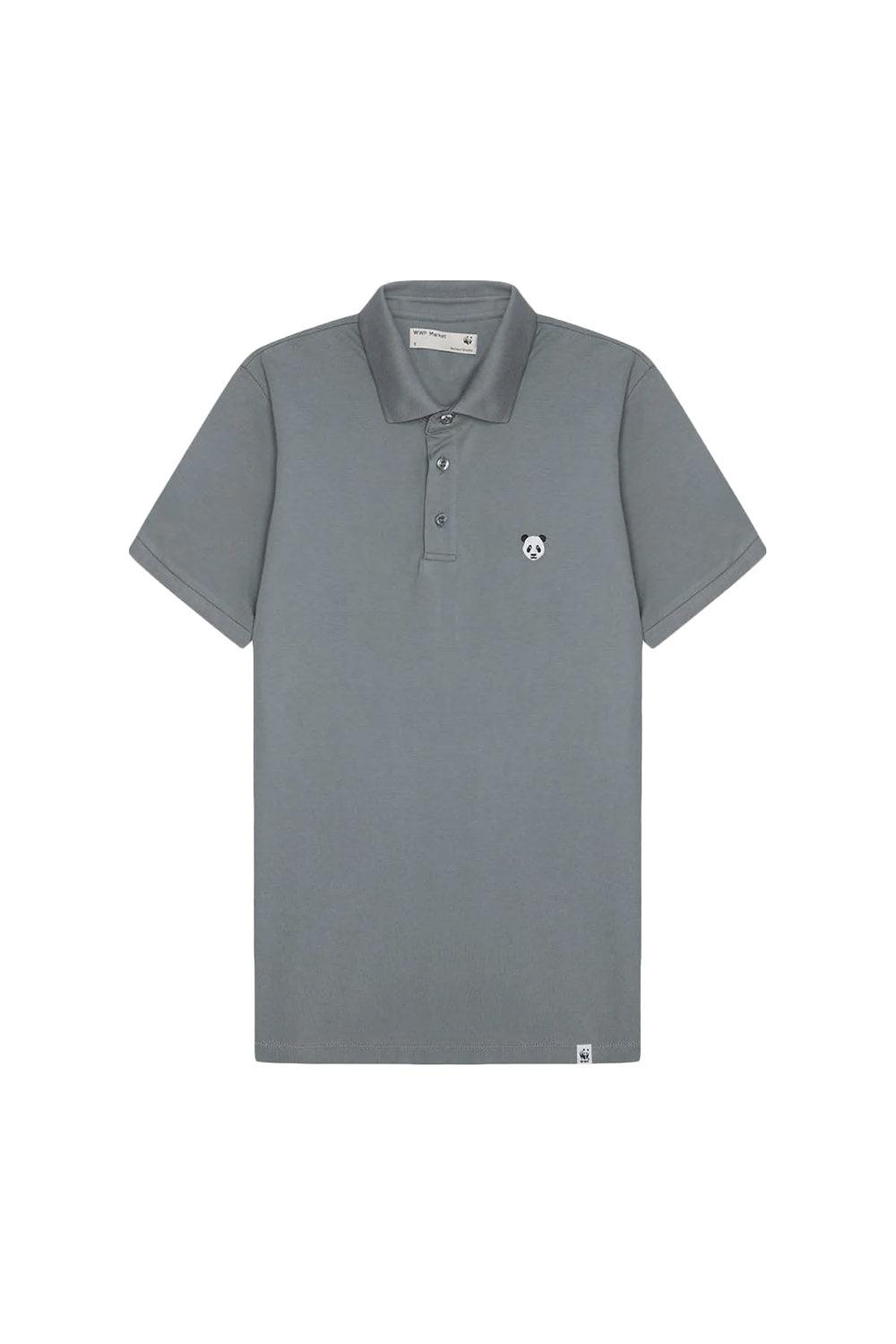 WWF Market-Panda Polo Yaka T-shirt - Gri-T-Shirts-1-fleurdirect.live