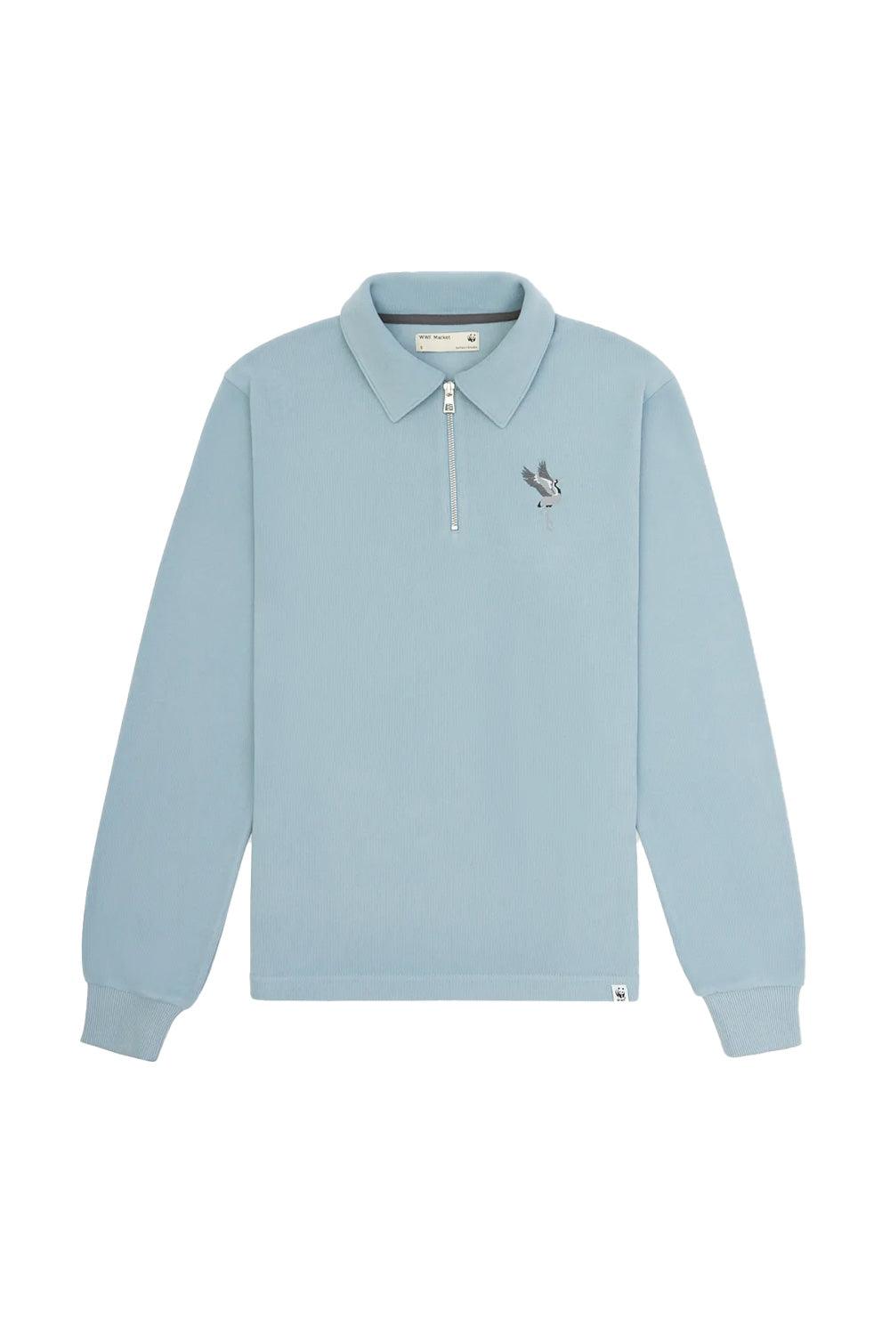 WWF Market-Turna Kuşu Polo Yaka Sweatshirt - Mavi-Sweatshirts & Hoodies-1-fleurdirect.live