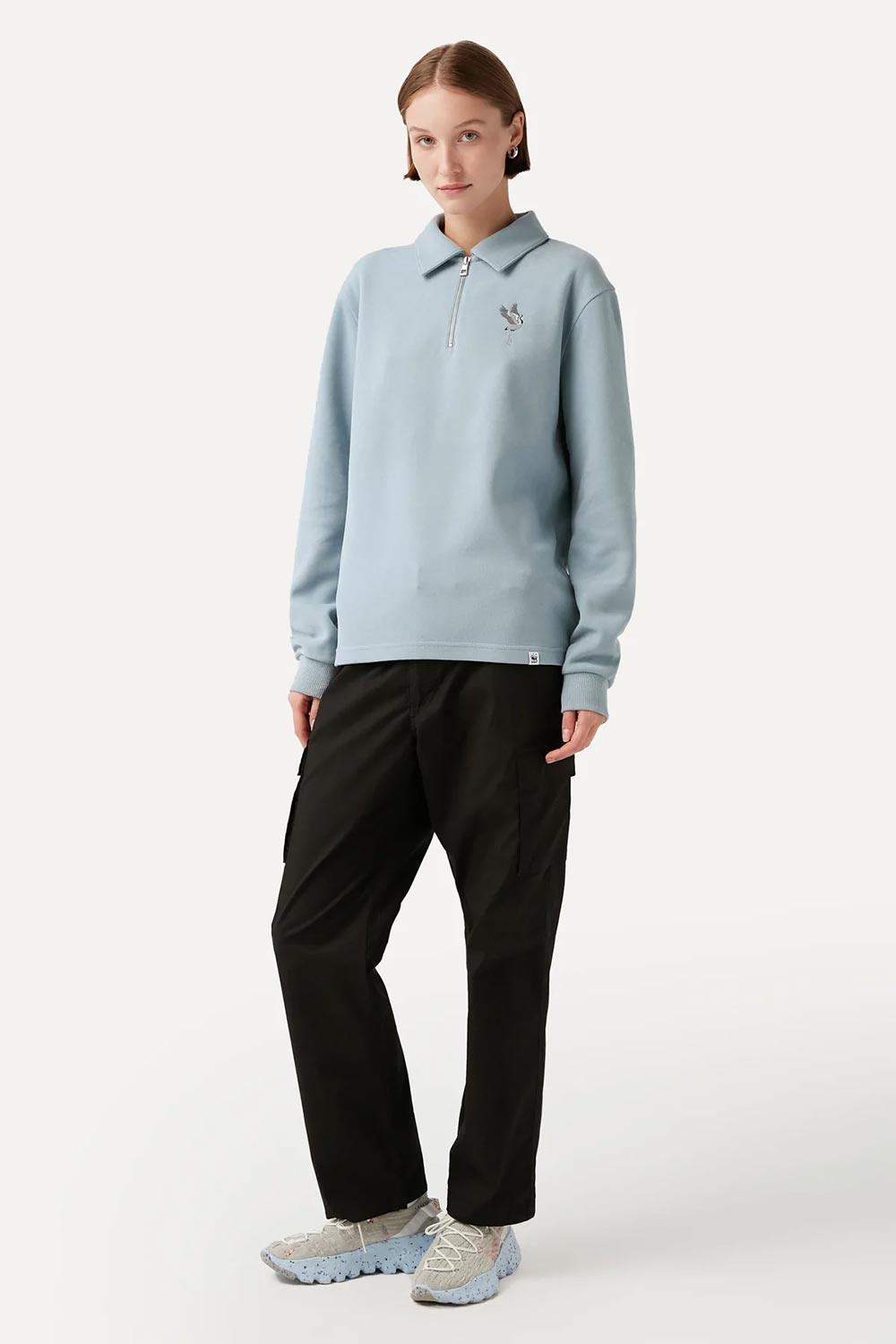 WWF Market-Turna Kuşu Polo Yaka Sweatshirt - Mavi-Sweatshirts & Hoodies-8-fleurdirect.live
