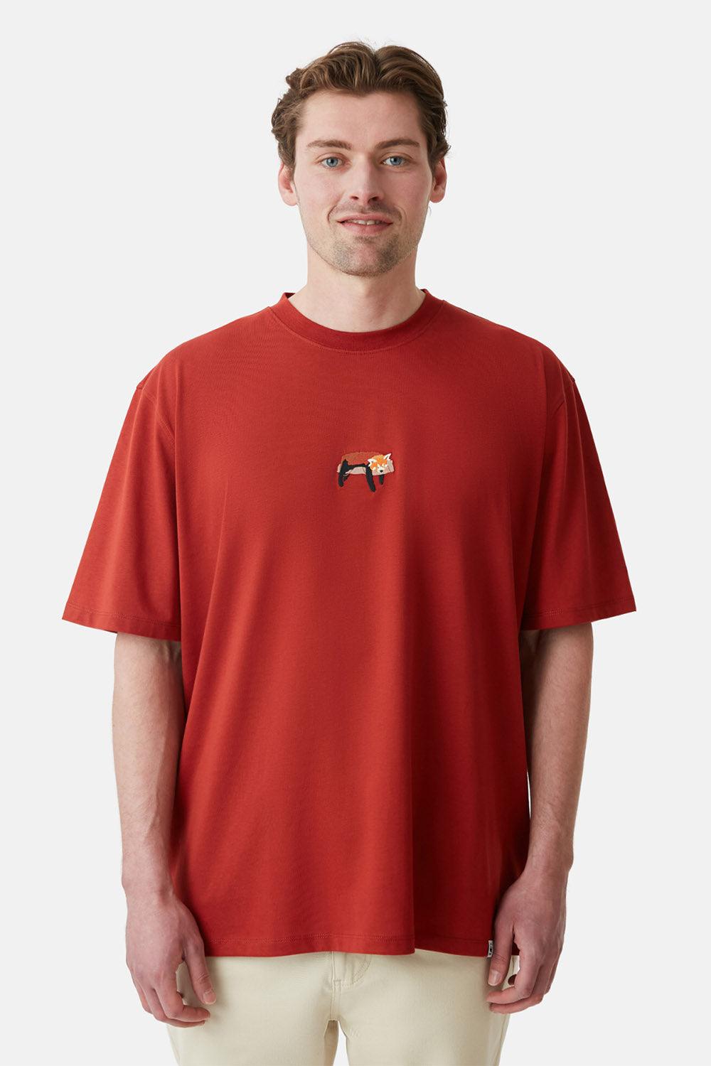 WWF Market-Yavru Kızıl Panda Oversize T-shirt - Kiremit-T-Shirts-3-fleurdirect.live