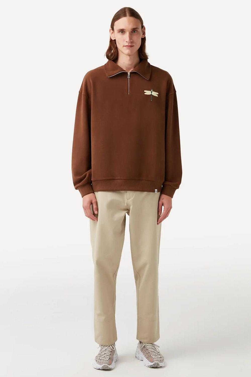 WWF Market-Yusufçuk Q-Zip Sweatshirt - Kahverengi-Sweatshirts & Hoodies-7-fleurdirect.live