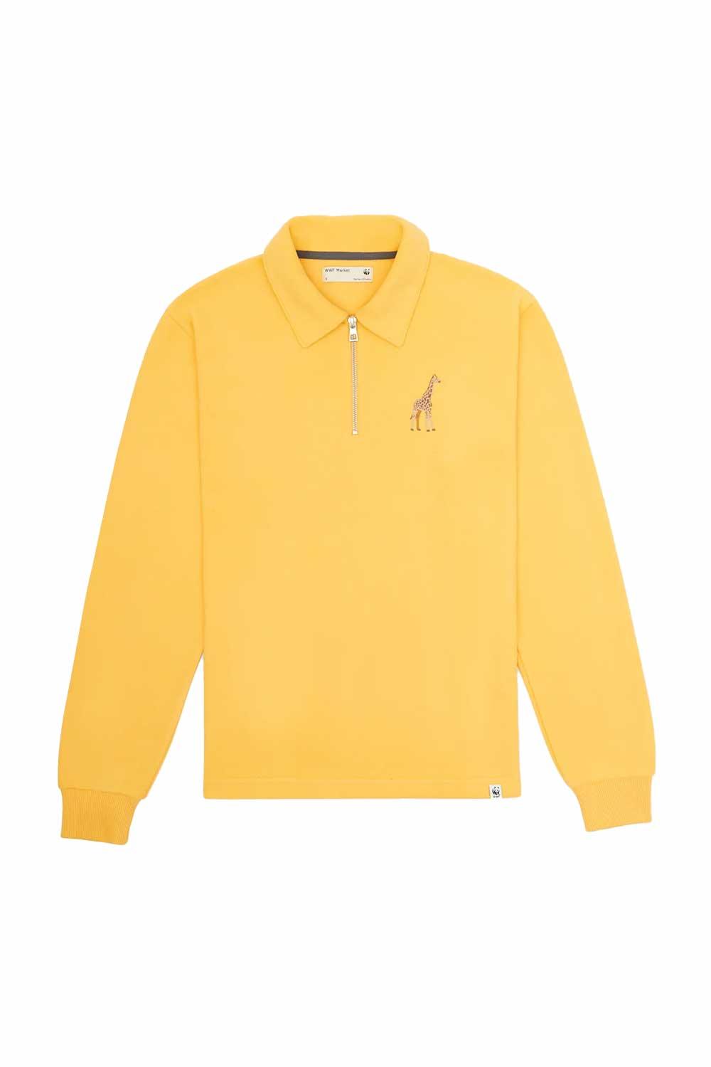 WWF Market-Zürafa Polo Yaka Sweatshirt - Sarı-Sweatshirts & Hoodies-1-fleurdirect.live