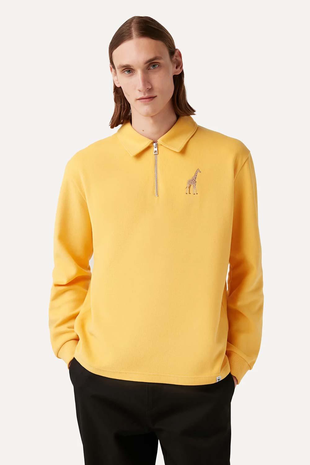 WWF Market-Zürafa Polo Yaka Sweatshirt - Sarı-Sweatshirts & Hoodies-3-fleurdirect.live