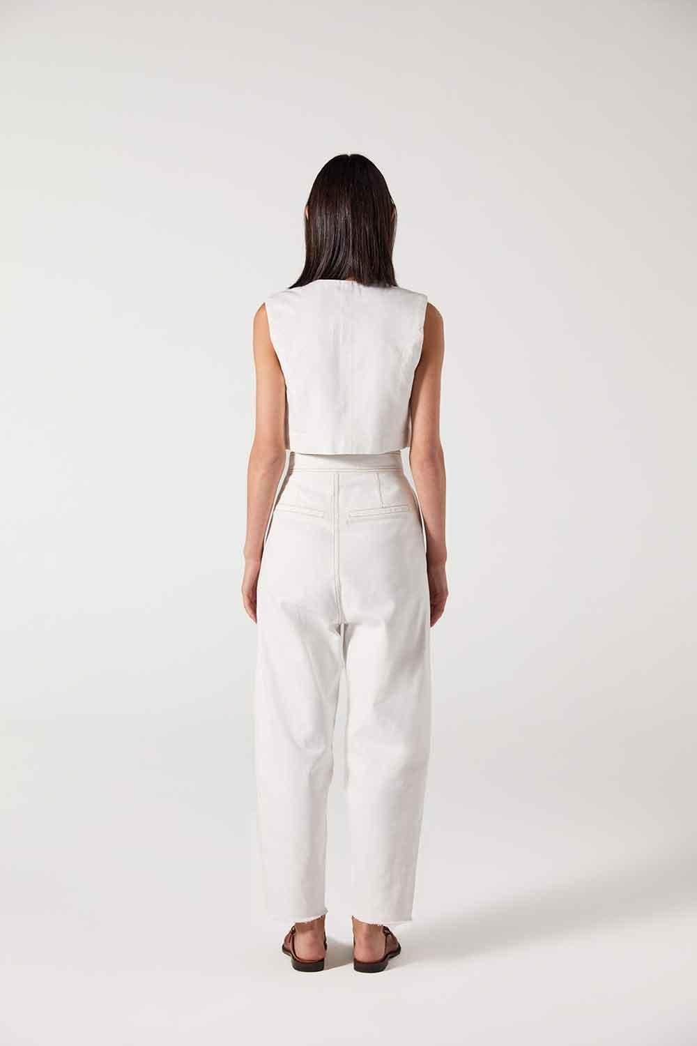 Wabi Sabi-Carol Beyaz Yelek-Top-2-fleurdirect.live