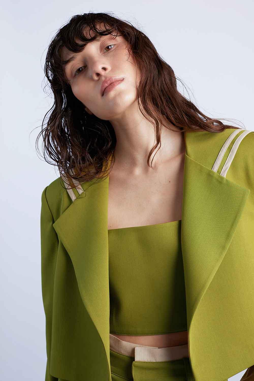 Wabi Sabi-Sail Crop Yeşil Ceket-Ceket-4-fleurdirect.live