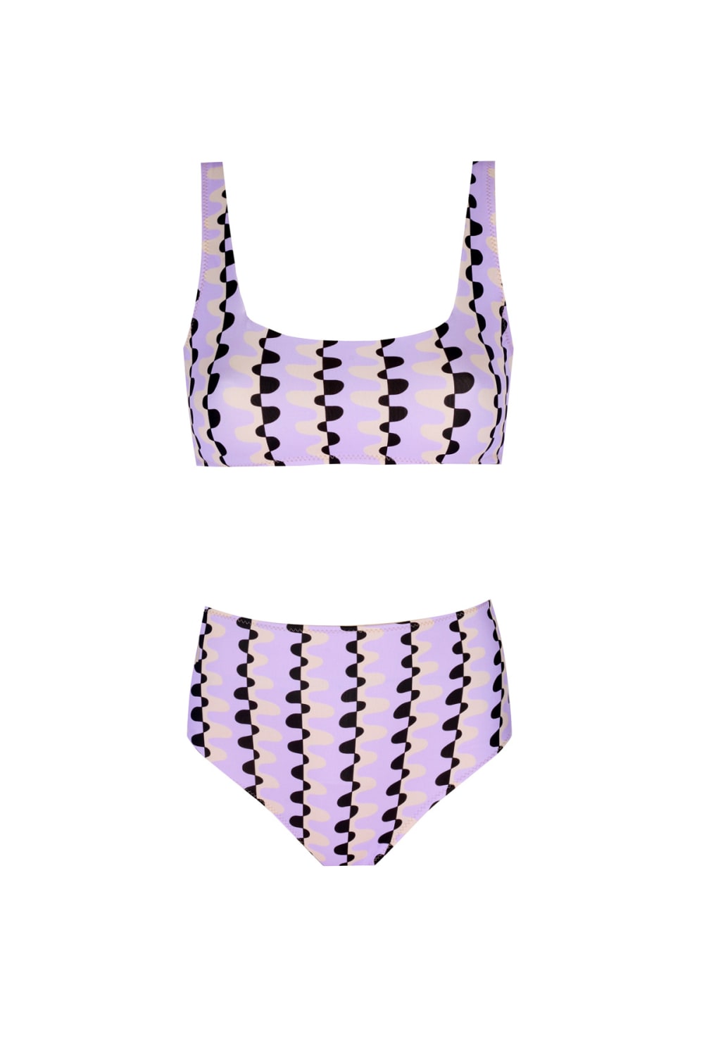 Wayt-Sonic Adventure Geometrik Desenli Yüksek Bel Lila Bikini Altı-Bikini & Mayo-3-fleurdirect.live
