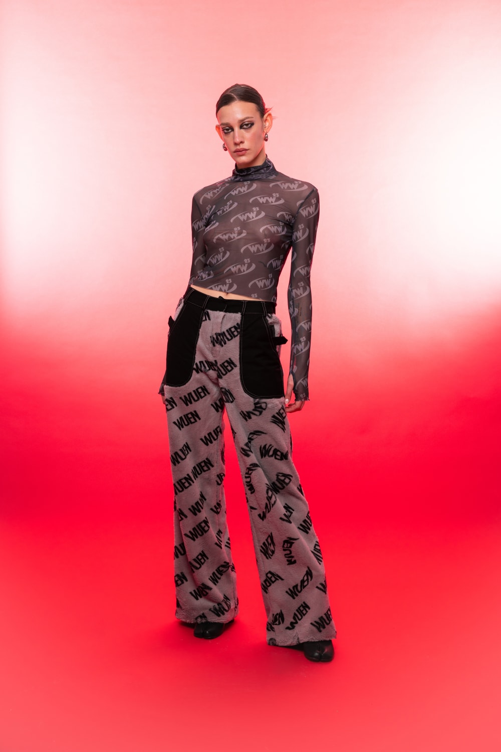 Wuen İstanbul-Grey Fur Pant-Pantolon-1-fleurdirect.live