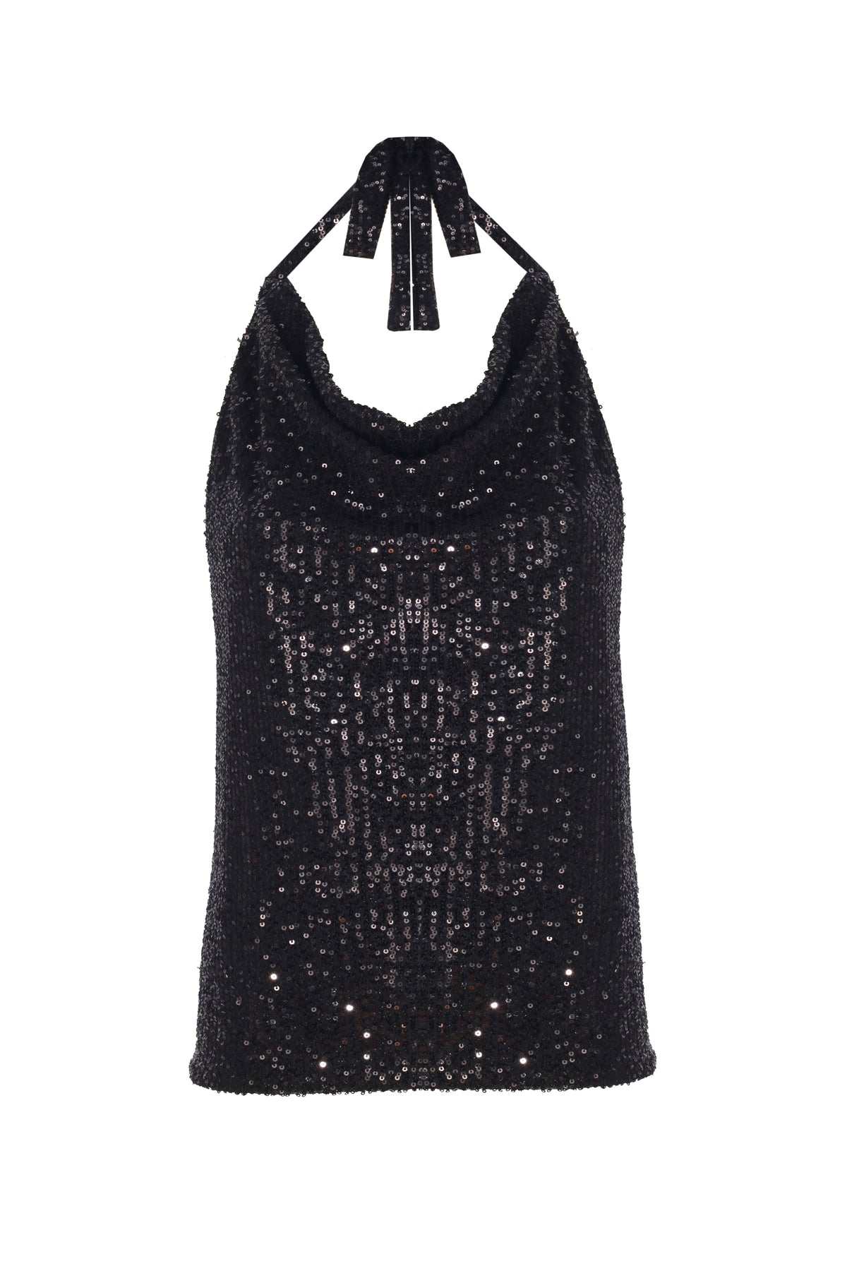 Yasemin Karagülle-Helen Top Black Sequined-Bluz-1-fleurdirect.live