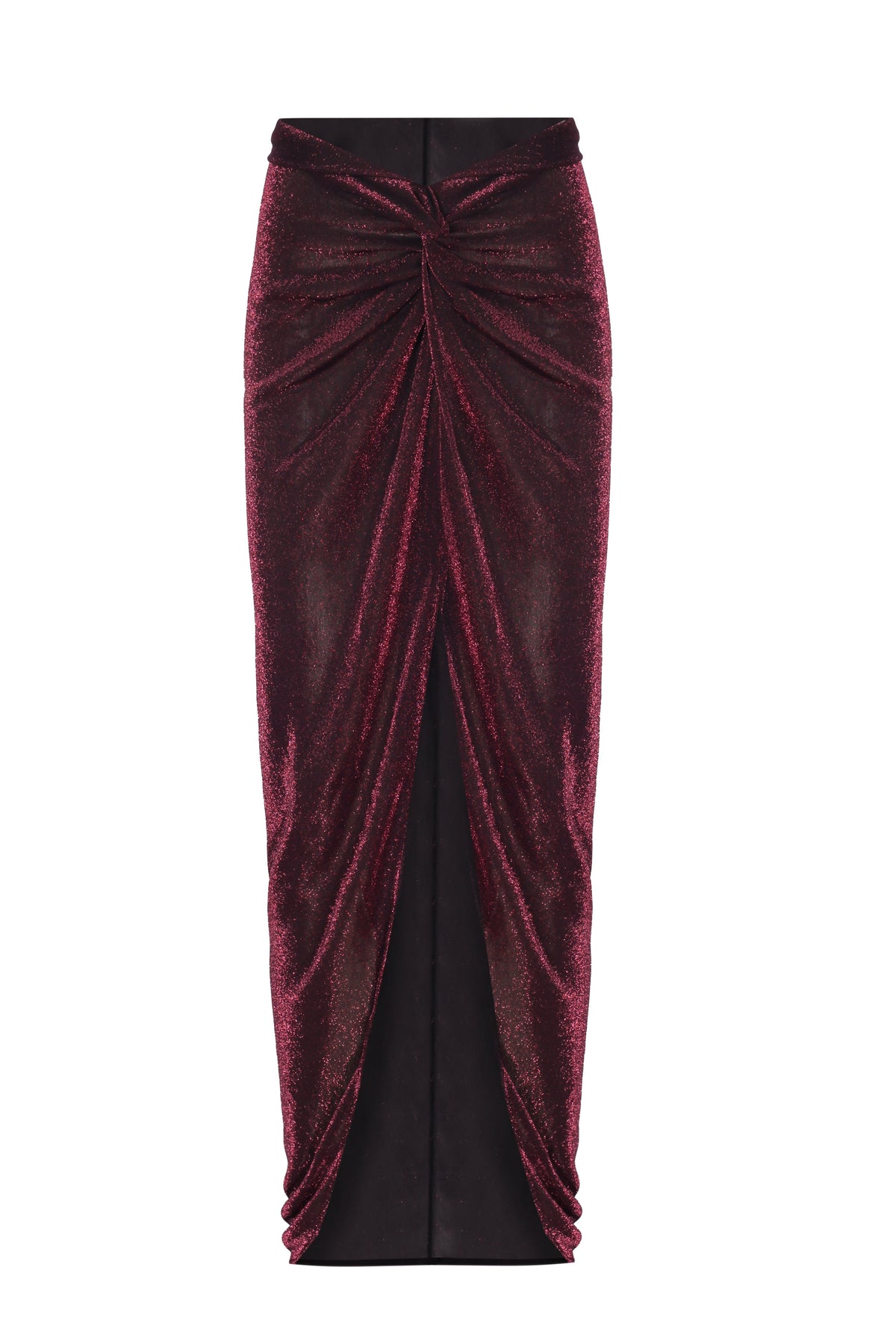 Yasemin Karagülle-Rowee Skirt Shiny Burgundy-Etek-1-fleurdirect.live