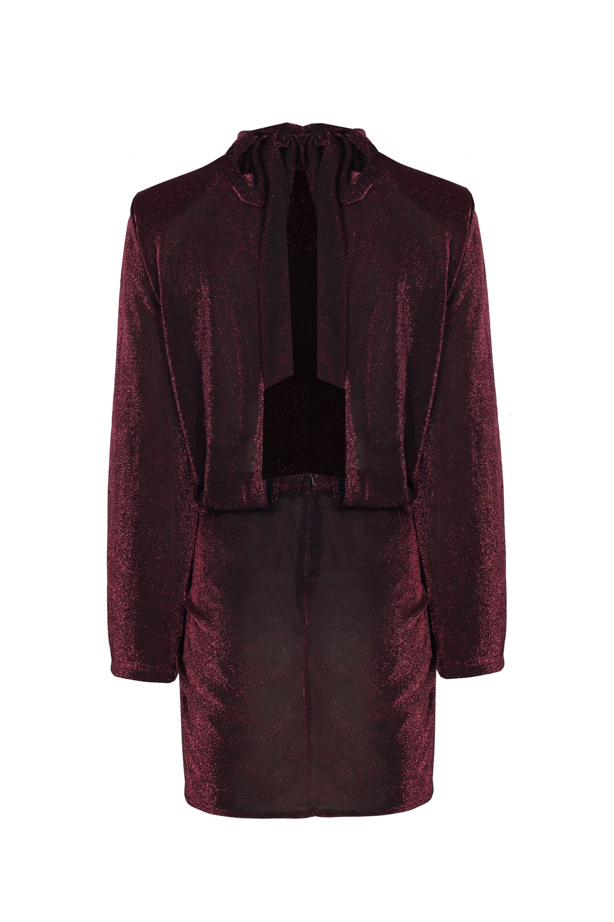 Yasemin Karagülle-Rowena Dress Shiny Burgundy-Elbise-2-fleurdirect.live